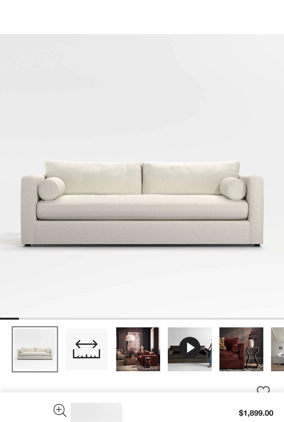 Crate & Barrel Axis Sofa 88 inch deep couch - photo 3