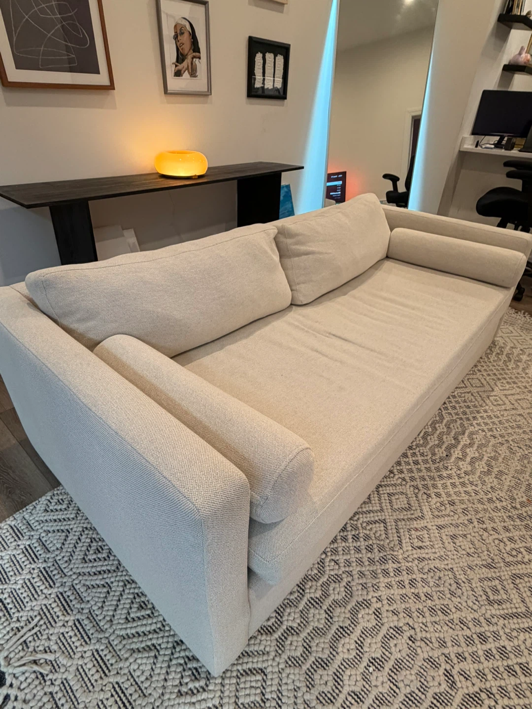Crate & Barrel Axis Sofa 88 inch deep couch