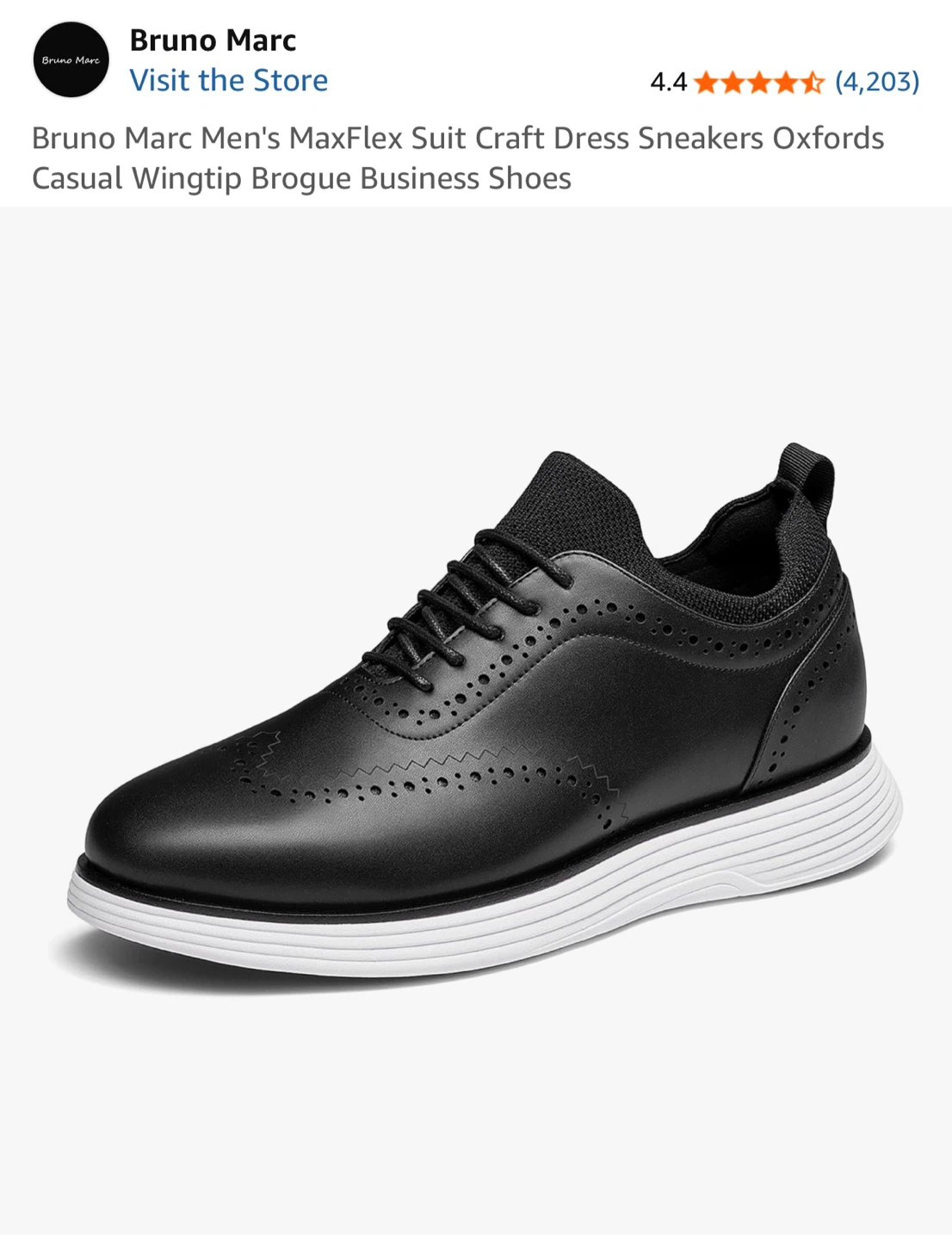 Bruno Marc Men's Black Wingtip Brogue Business Shoes - photo 2