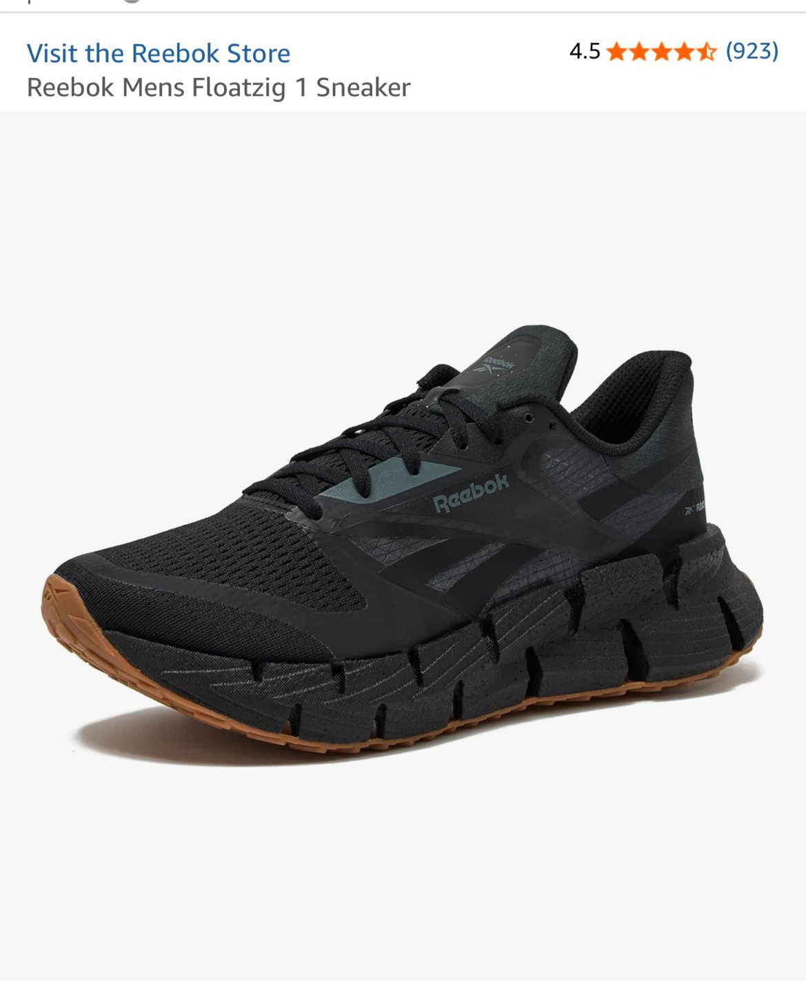 Reebok Mens Float Zig 1 Sneakers - Black