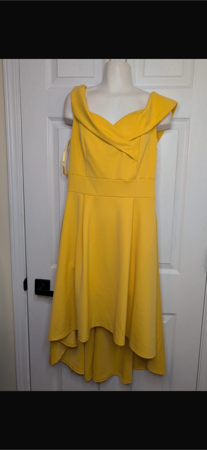 NEW! Jasambac Off-the-Shoulder High-Low Dress - Yellow - photo 5