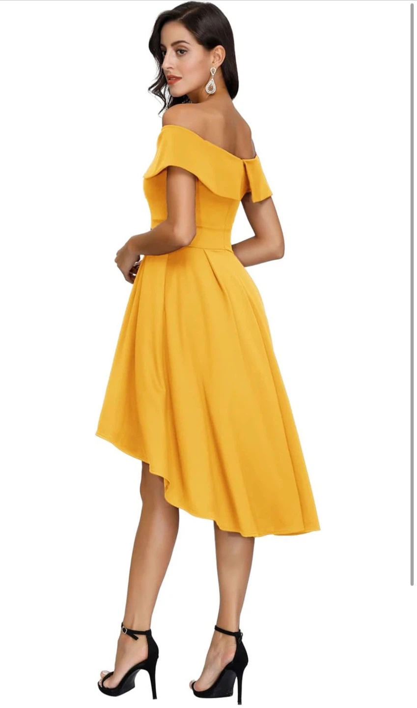 NEW! Jasambac Off-the-Shoulder High-Low Dress - Yellow - photo 3