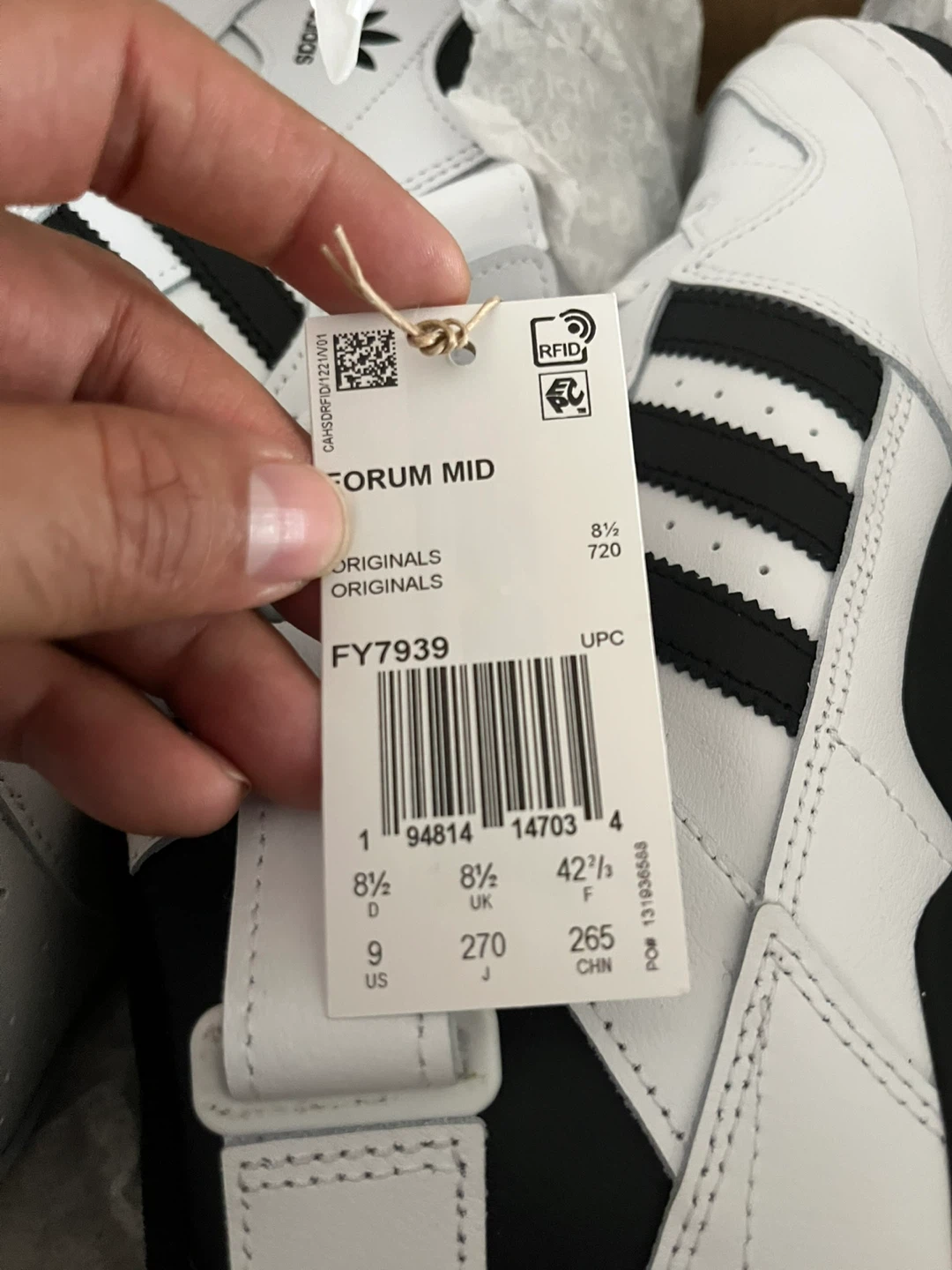 Adidas Forum Mid FY7939 White Black Shoes - photo 2