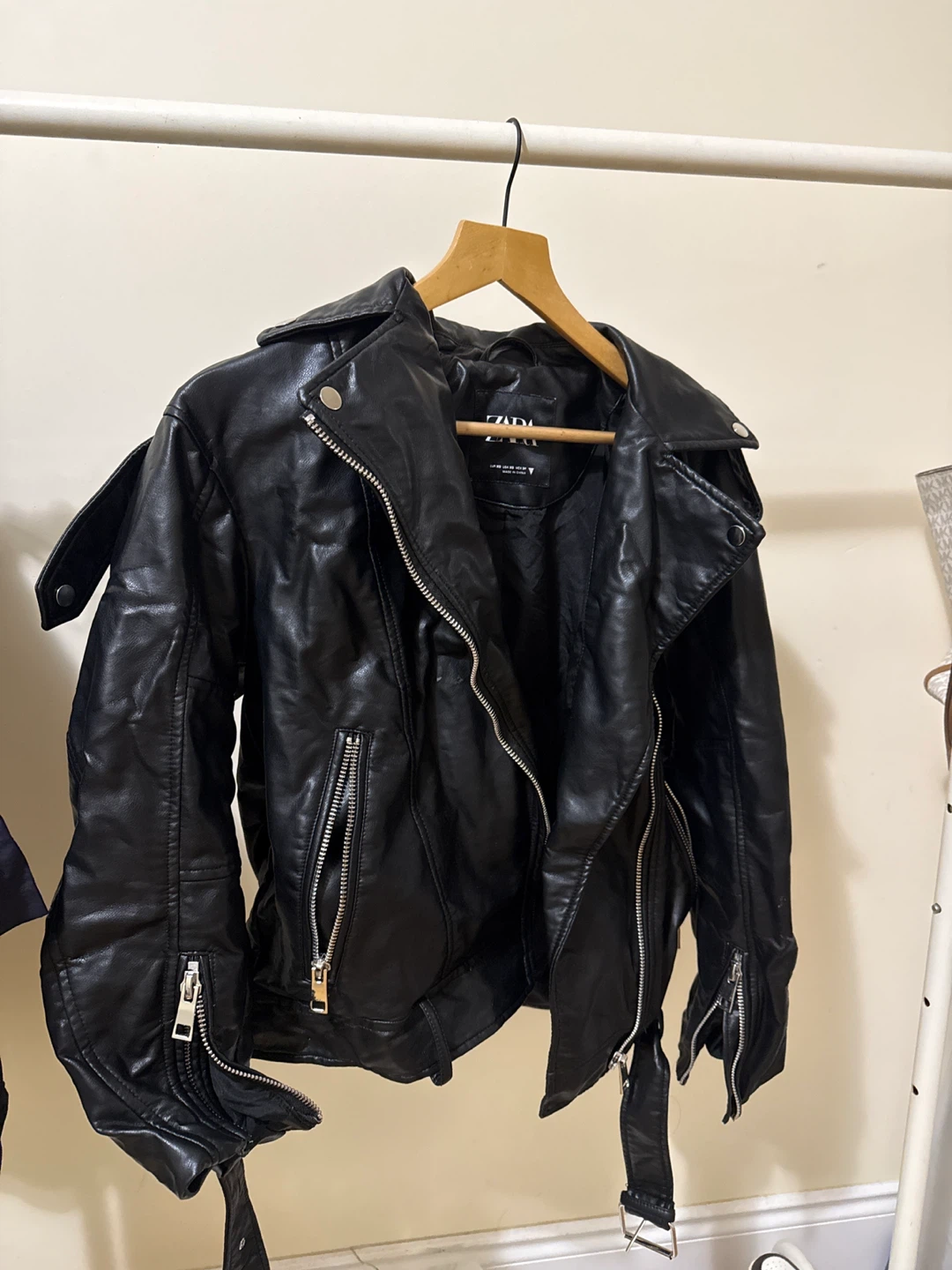 Black Faux Leather Moto Jacket