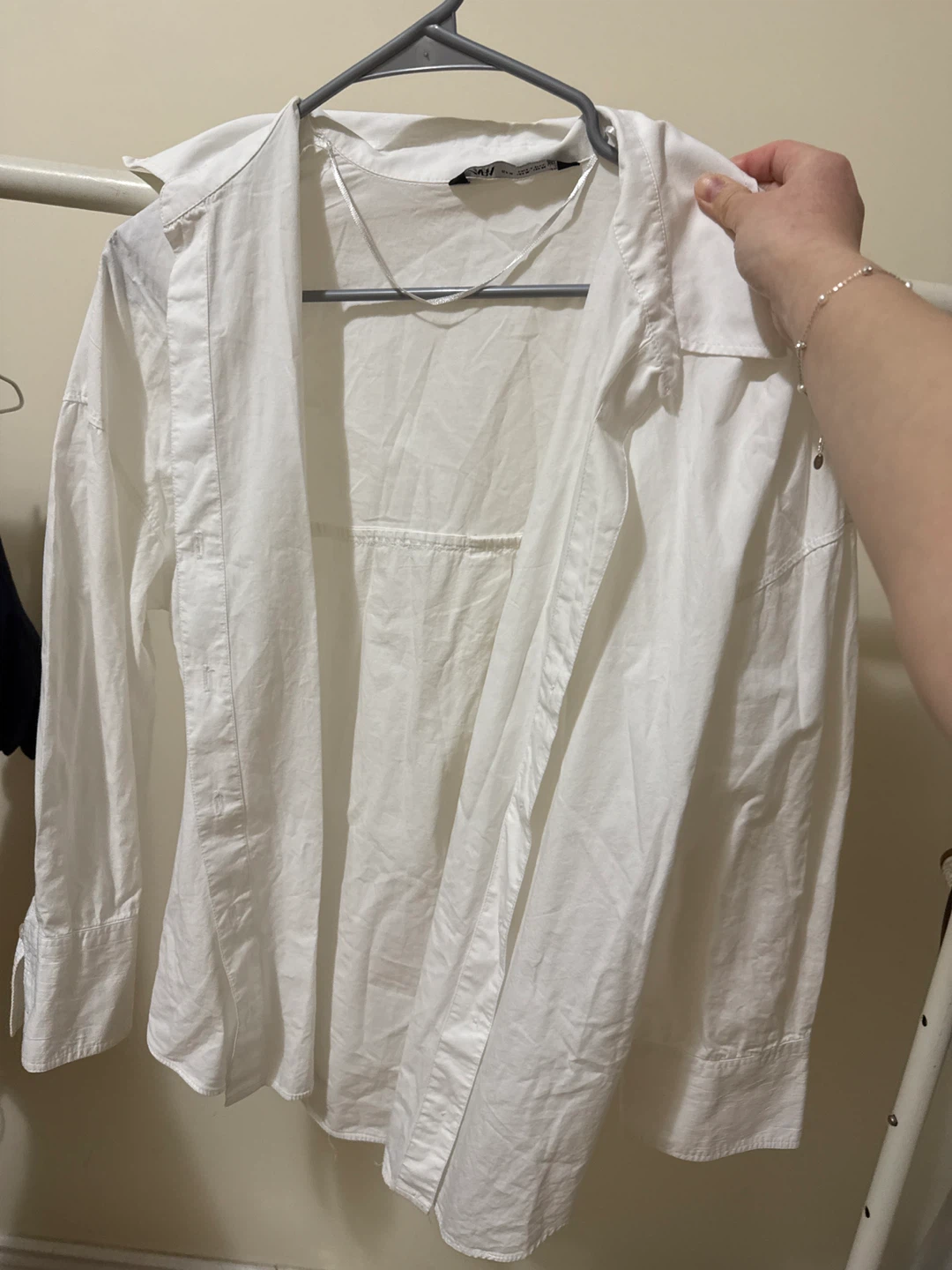 ZARA White Button-Up Shirt
