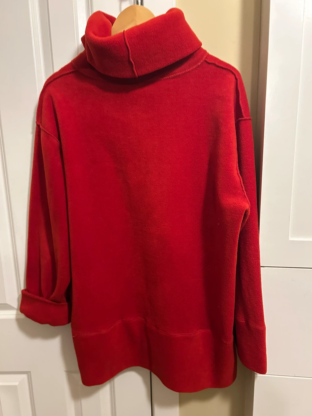 DKNY Red Fleece Turtleneck Sweater - photo 2