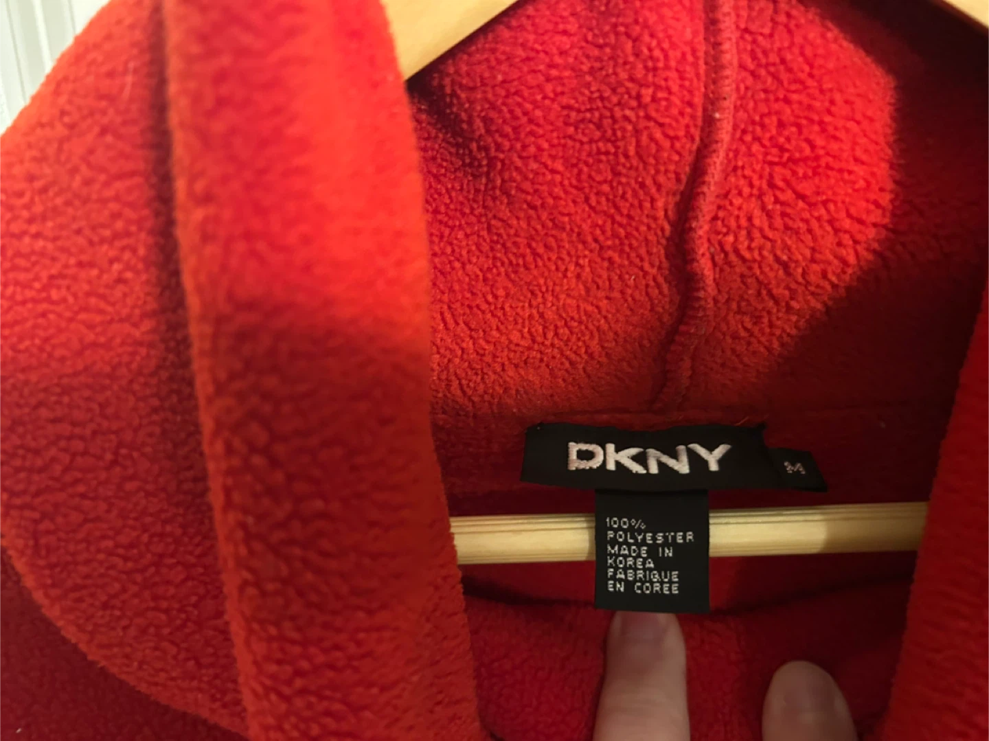 DKNY Red Fleece Turtleneck Sweater - photo 3