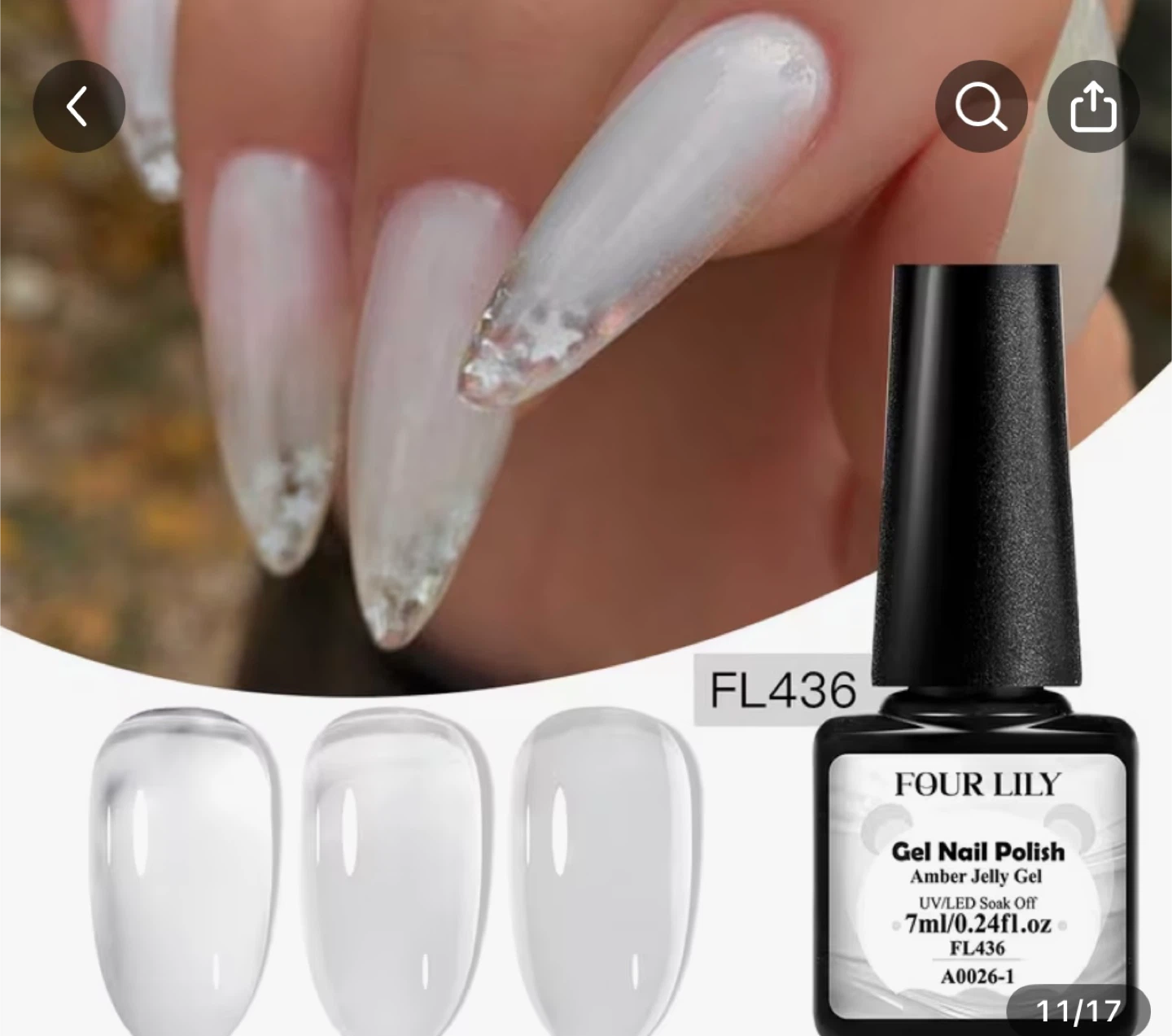 Four Lily Amber Jelly Gel Nail Polish UV/LED Soak Off 7ml