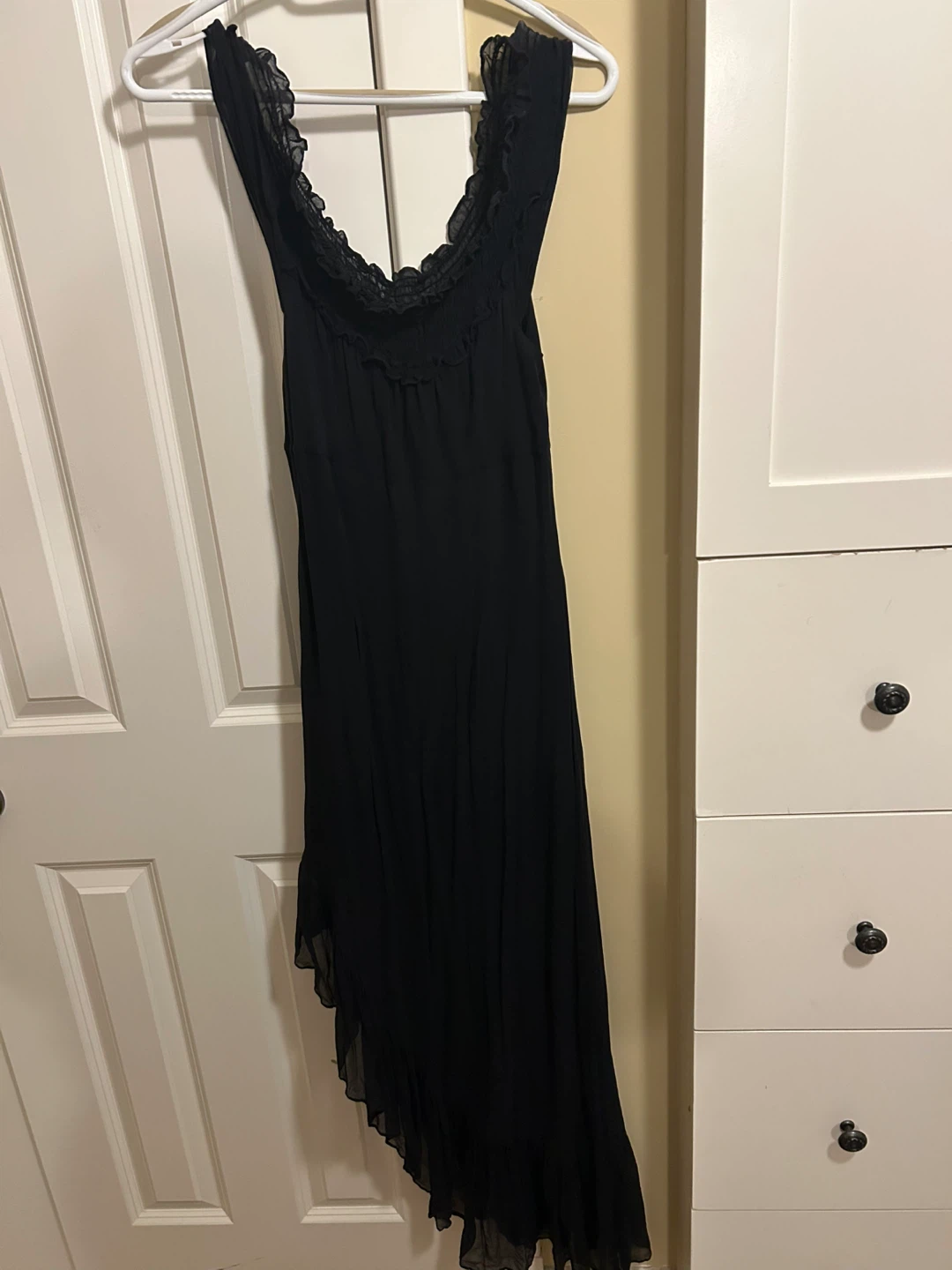 Black Ruffled Maxi Dress