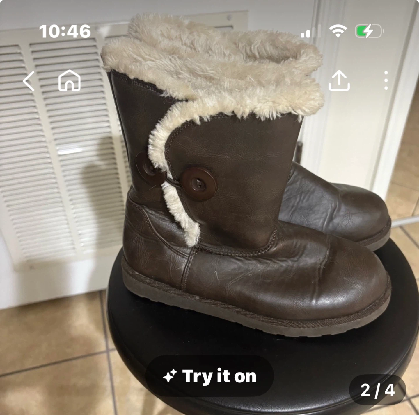 Brown Fur Lined Winter Boots - photo 2
