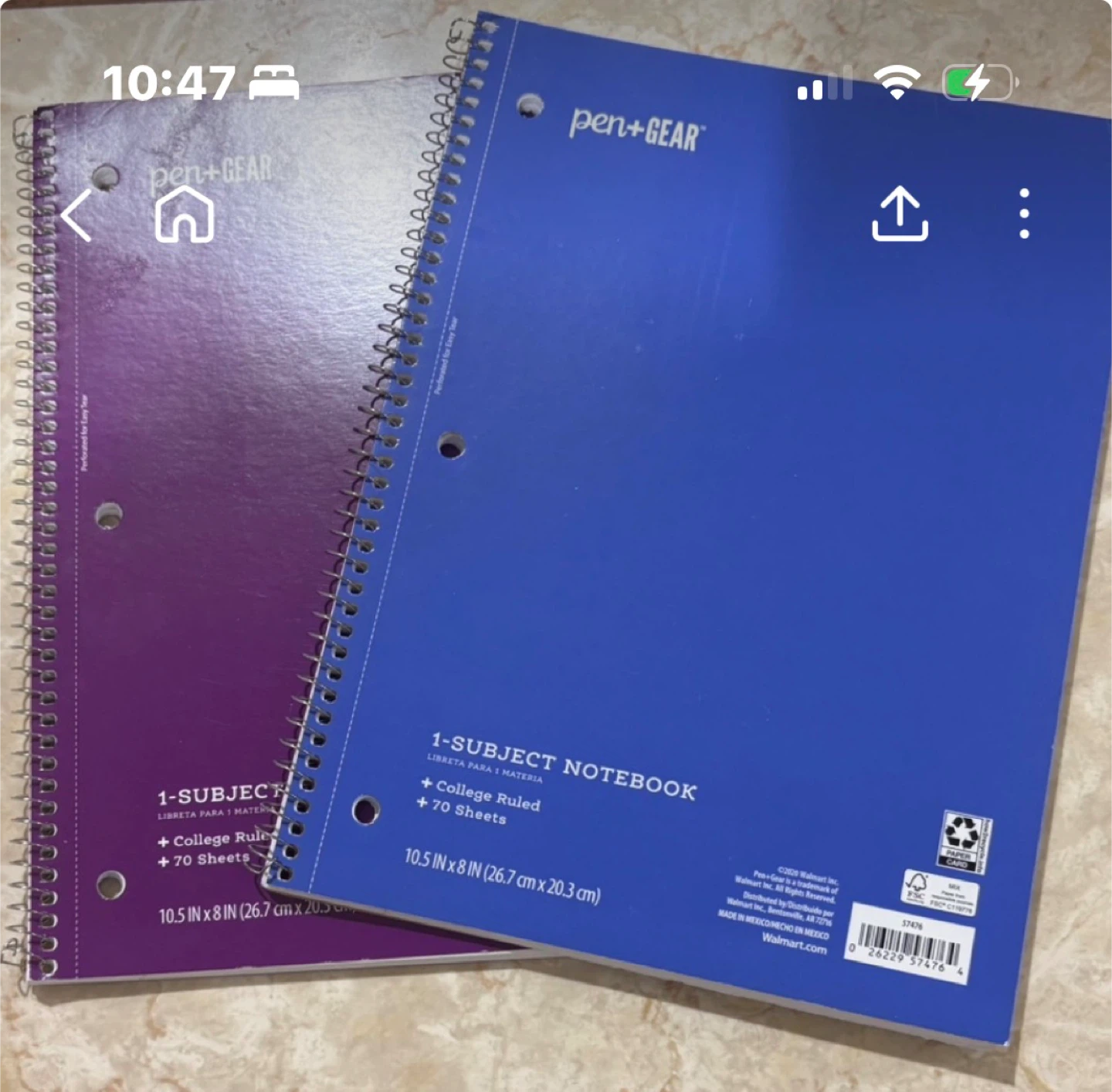Pen+Gear 1-Subject Notebooks - Purple & Blue
