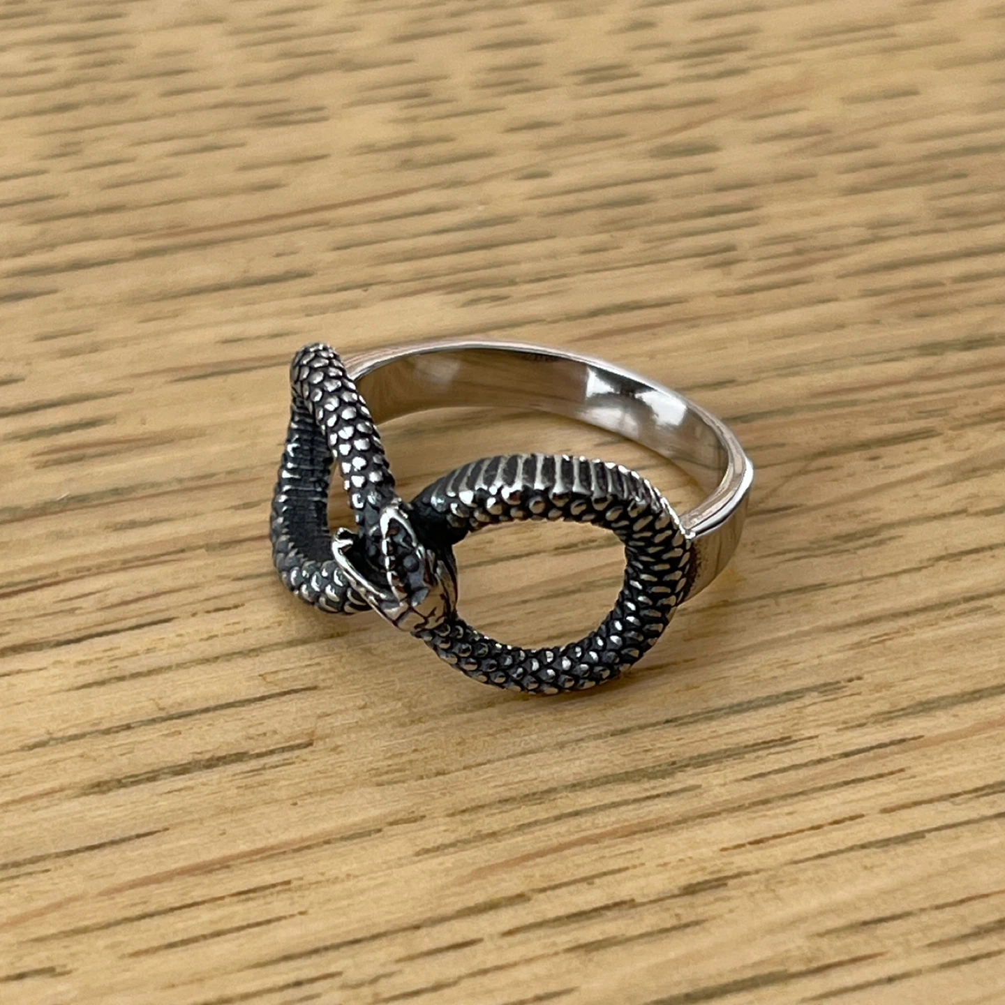 Ouroboros Serpent stainless steel ring (size 7) - photo 2
