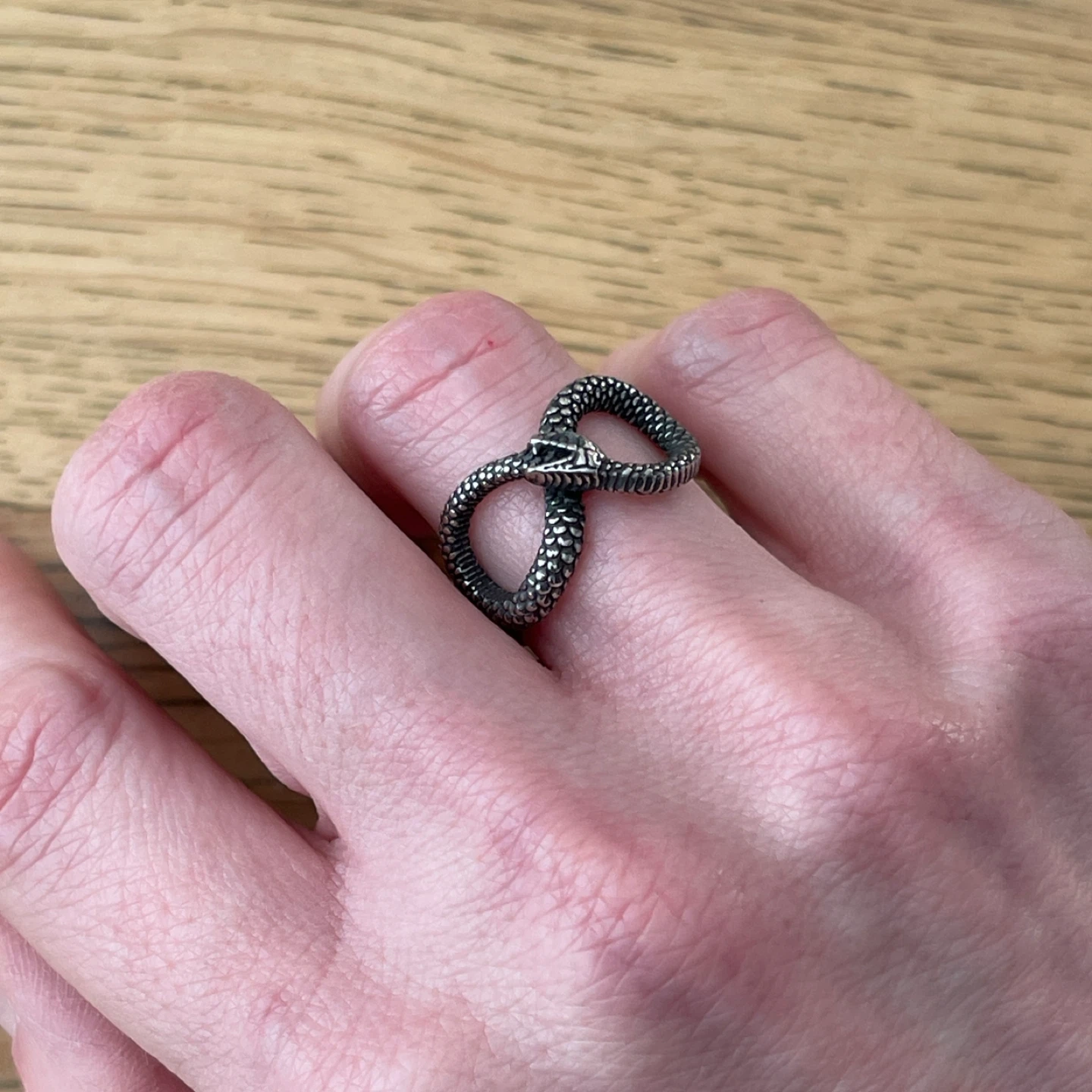 Ouroboros Serpent stainless steel ring (size 7) - photo 3