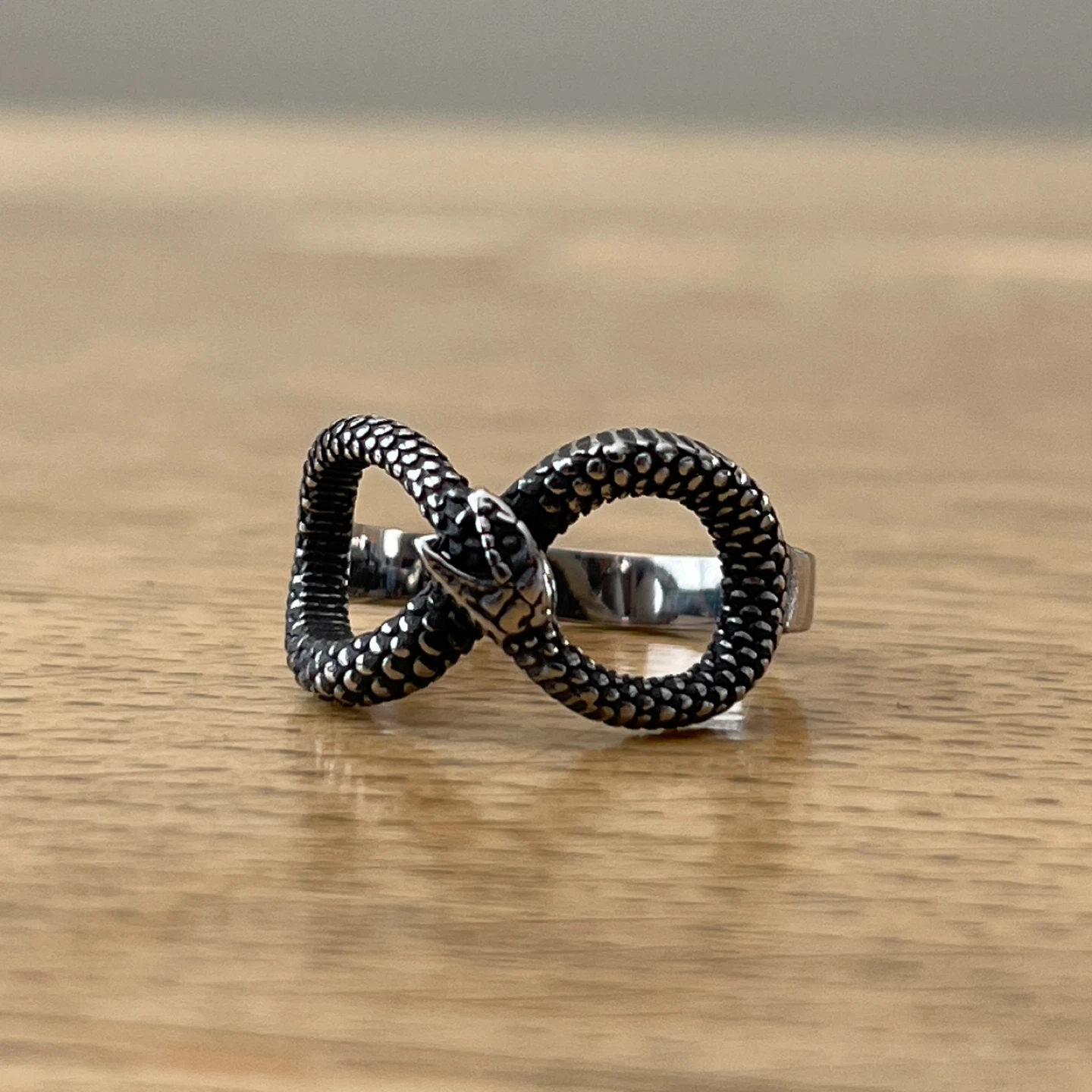 Ouroboros Serpent stainless steel ring (size 7)