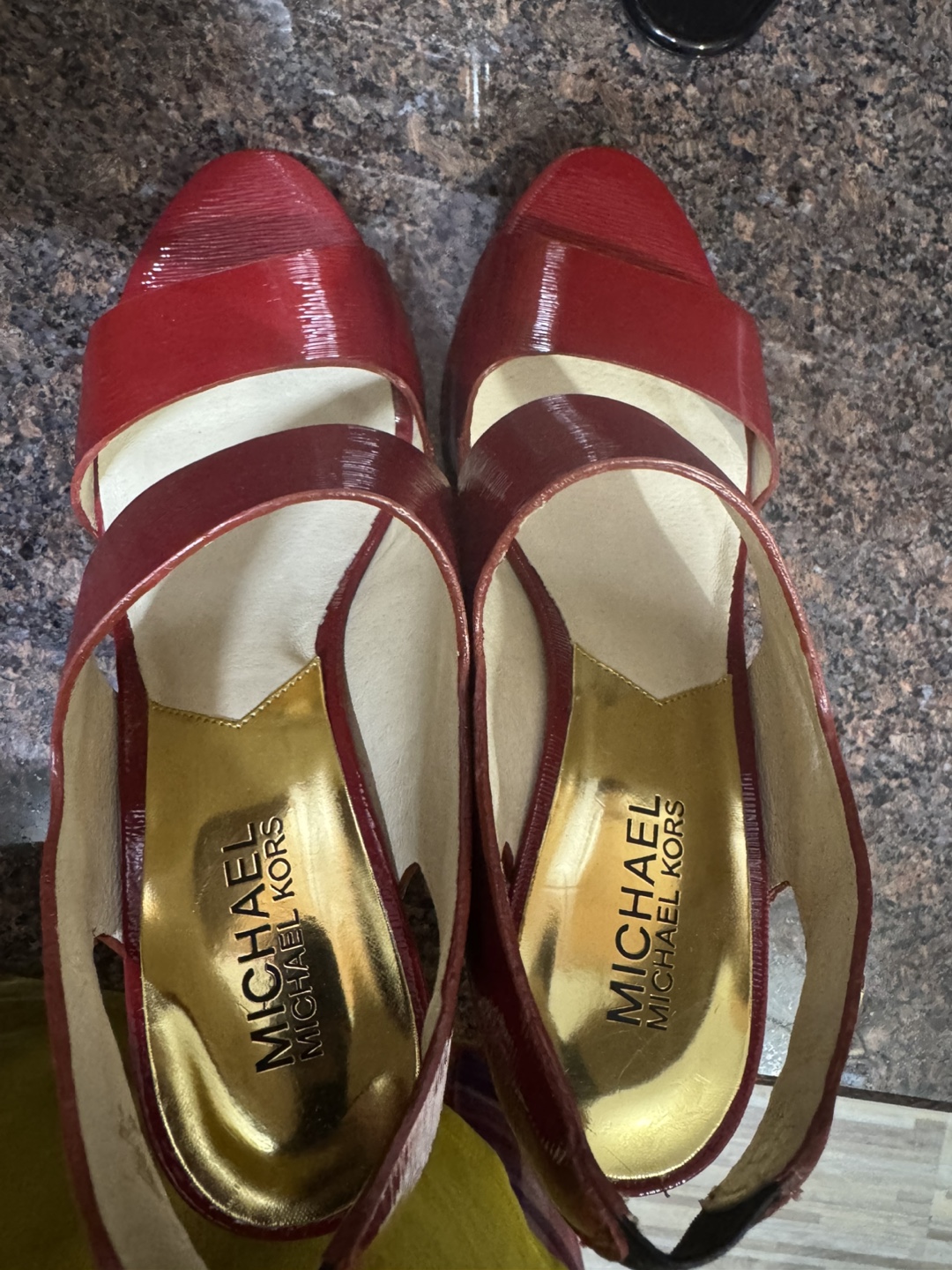Michael Kors Red Patent Leather Slingback Heels - photo 3