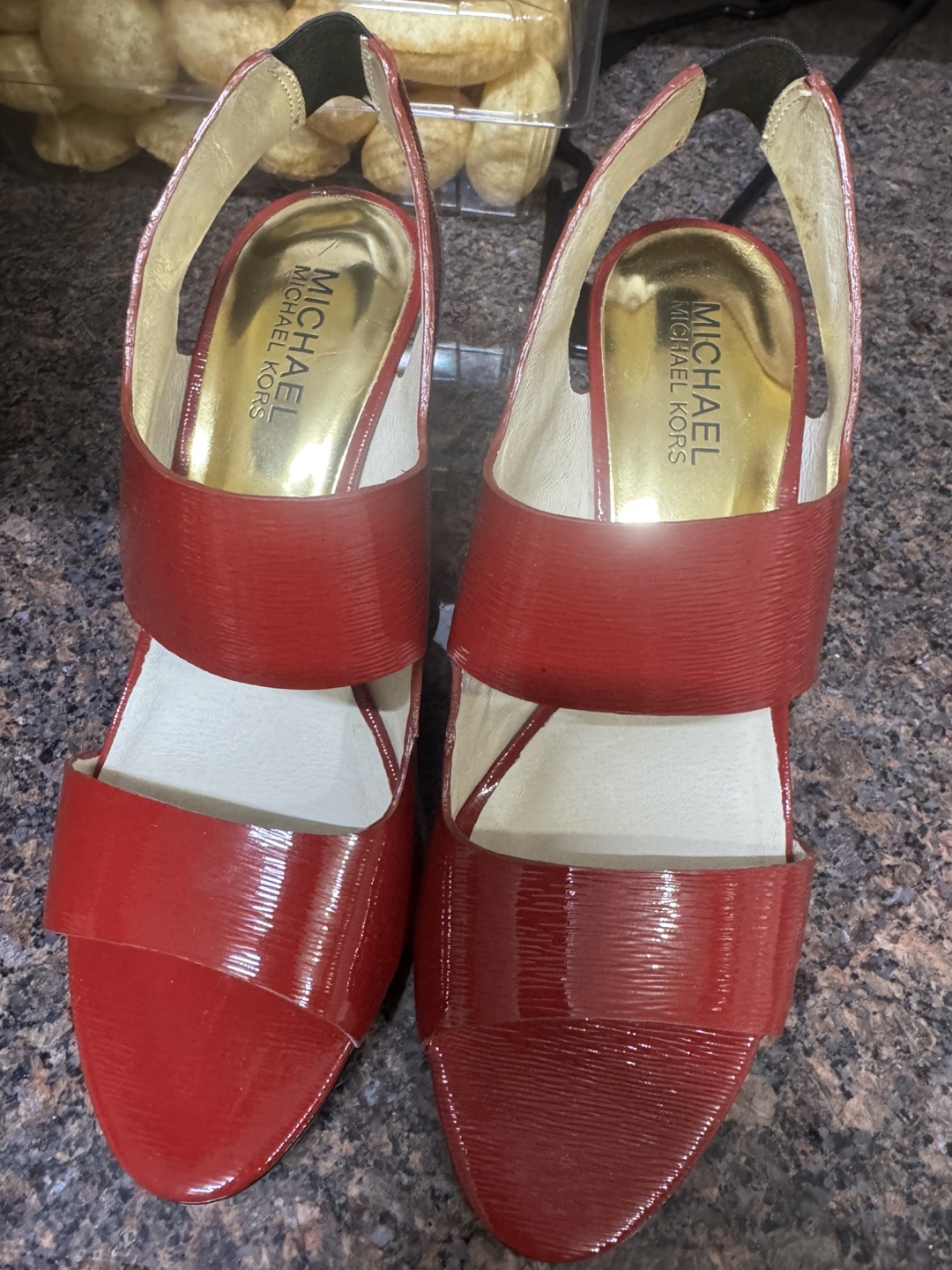 Michael Kors Red Patent Leather Slingback Heels - photo 2