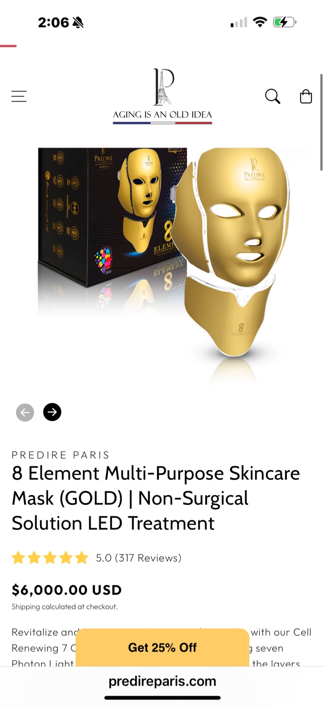 Predire Paris 8 Element Multi-Purpose Skincare Mask (Gold)