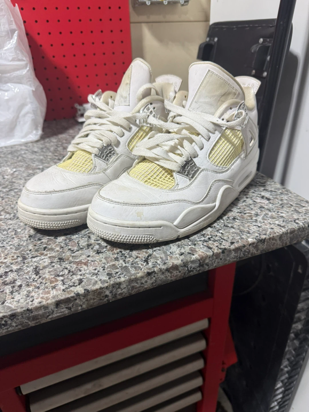 Air Jordan 4 White Yellow Sneakers