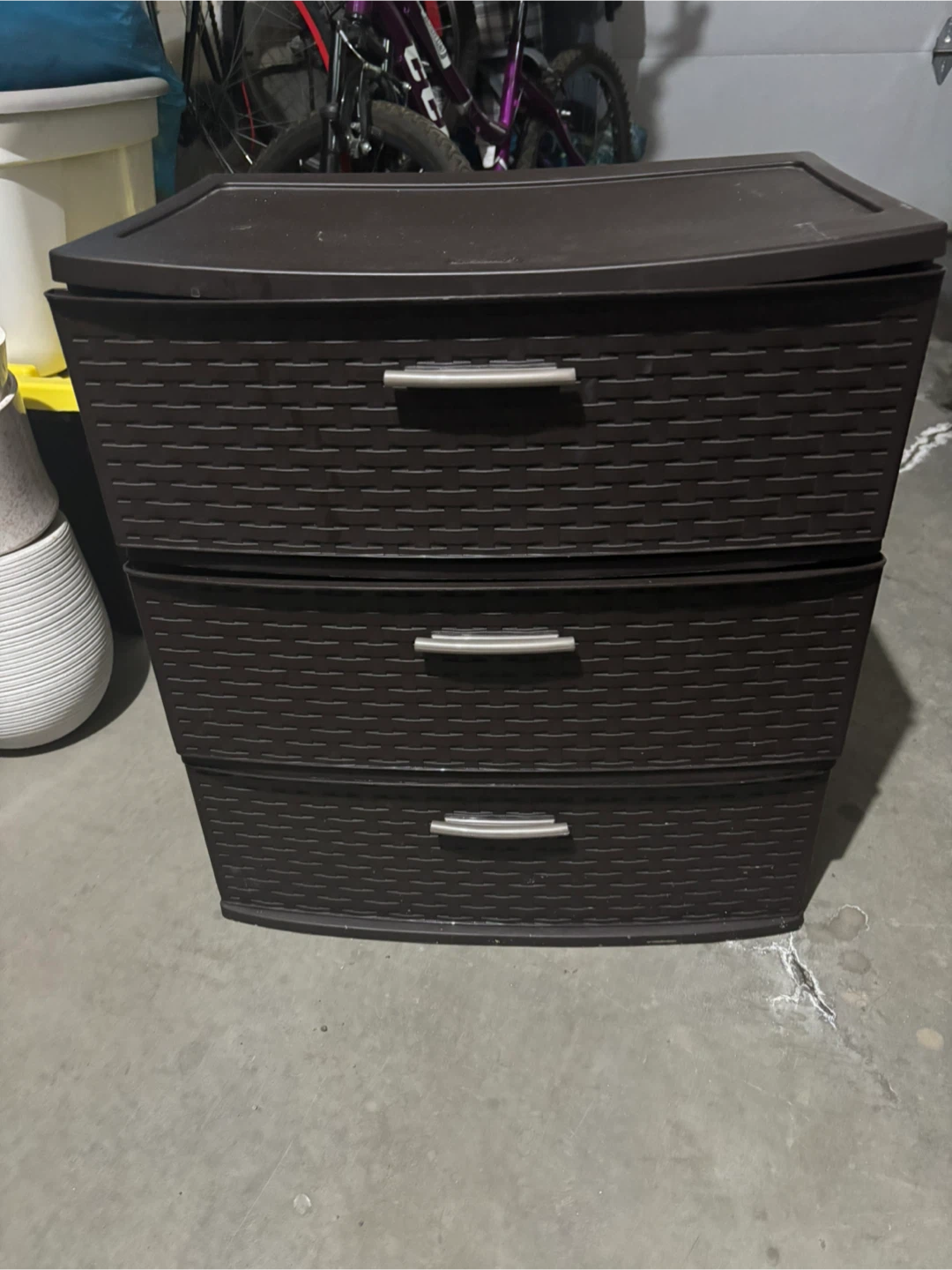 Dark Brown 3-Drawer Plastic Storage Unit