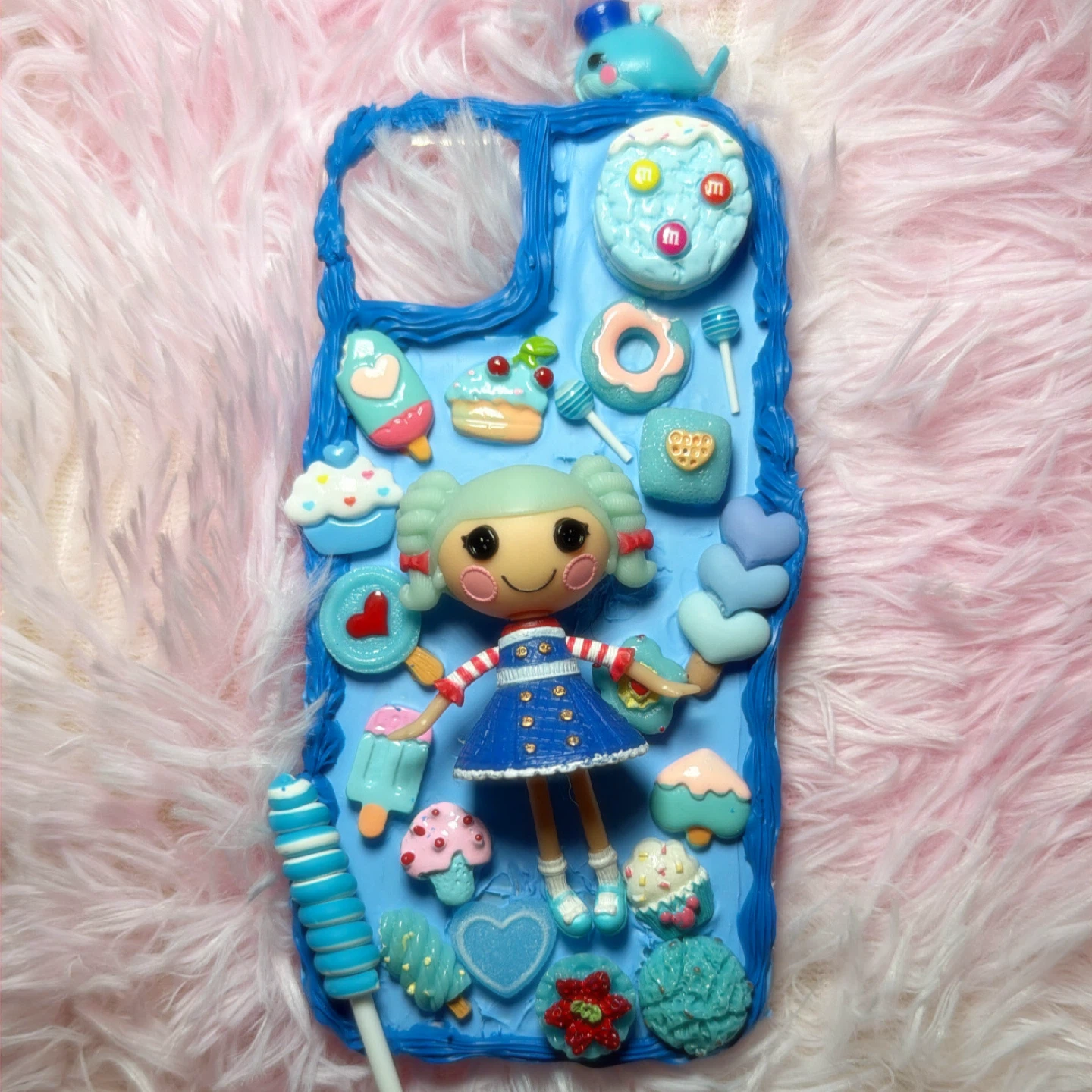 Blue Phone Case with Lalaloopsy Doll and Candy Charms