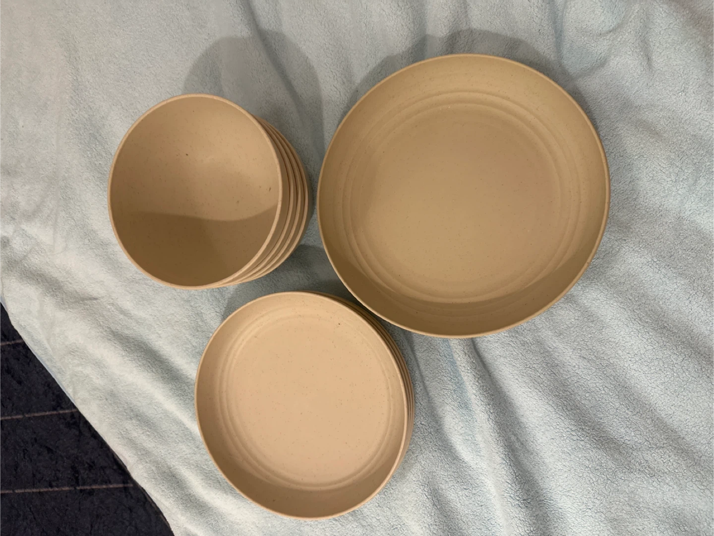 Dinnerware Set - Beige Plates and Bowls