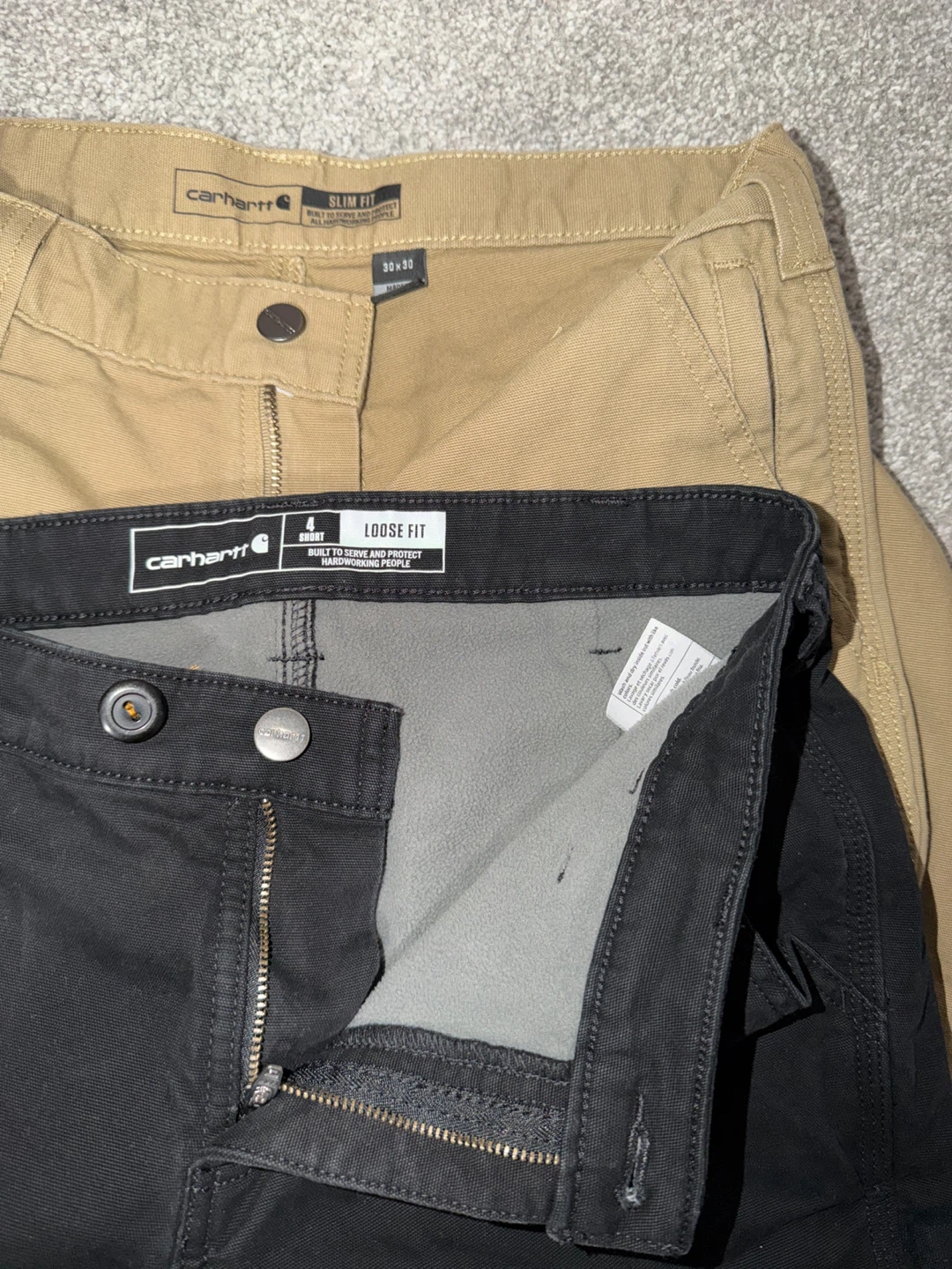 Carhartt Work Pants - Khaki Slim Fit & Black Loose Fit - photo 5