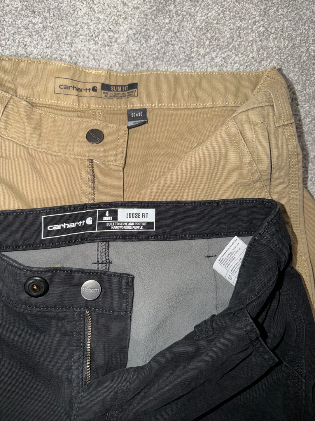 Carhartt Work Pants - Khaki Slim Fit & Black Loose Fit - photo 4
