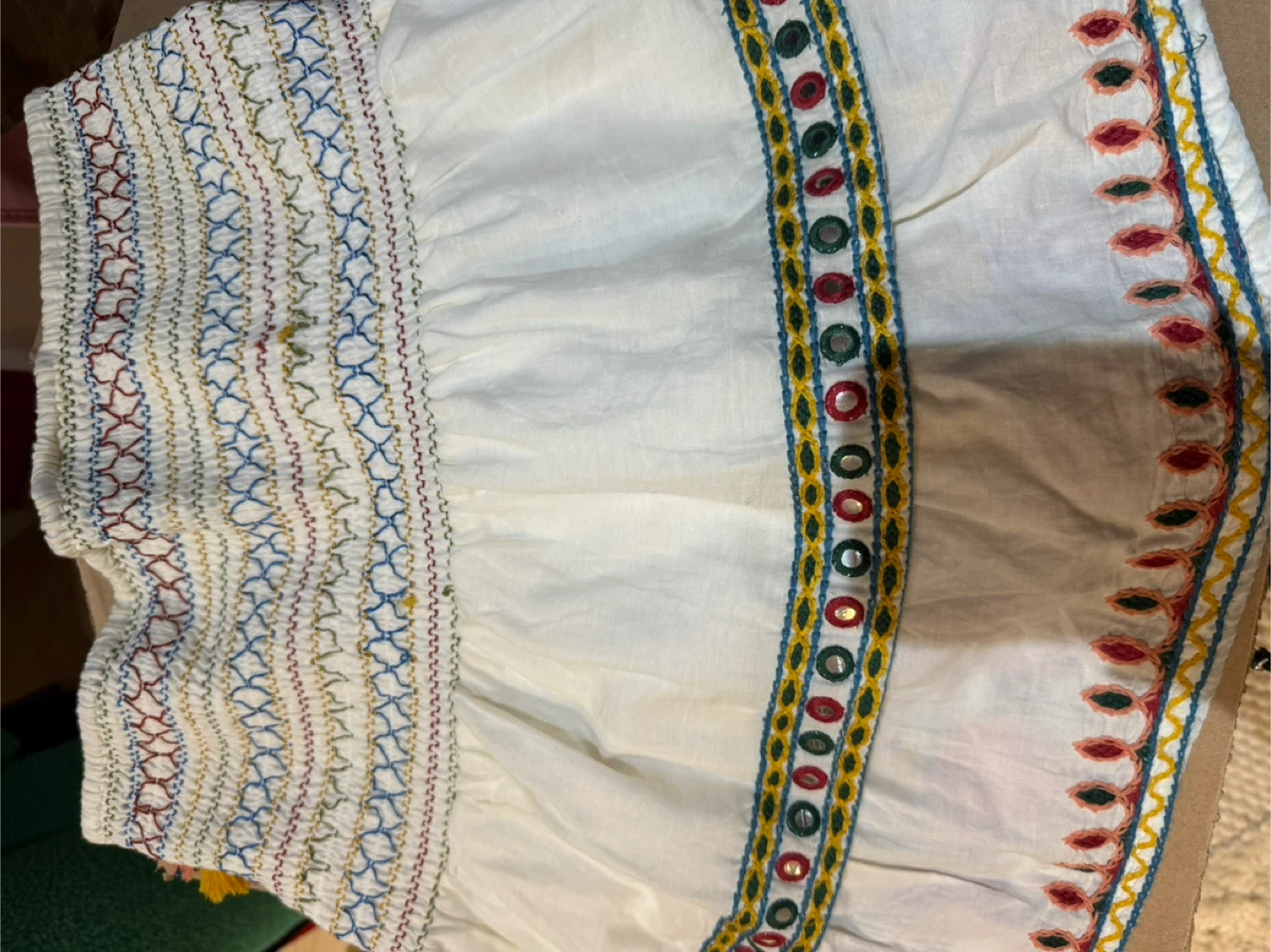 Embroidered White Cotton Skirt - Size M - photo 3