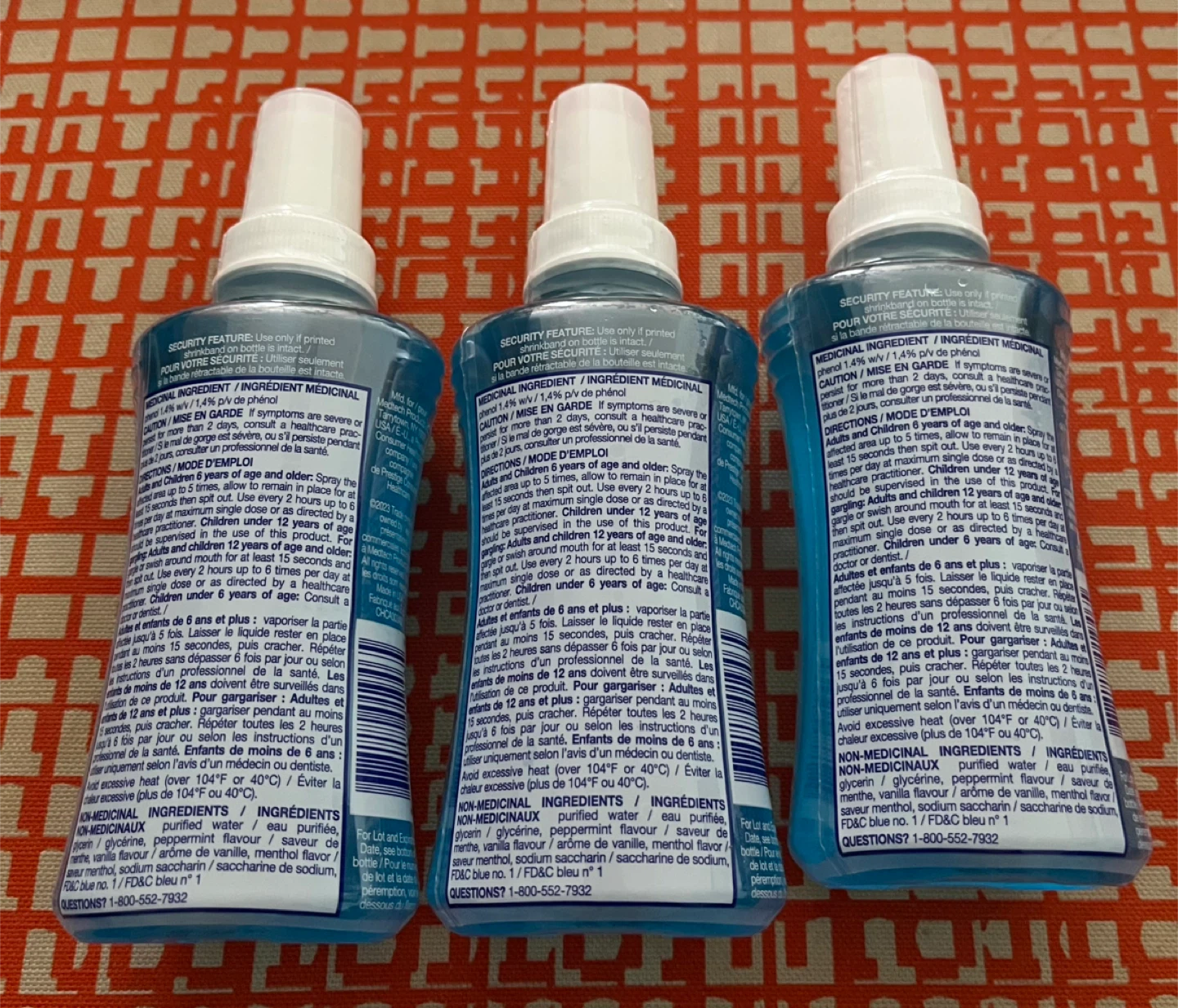 Chloraseptic Sore Throat Spray Cool Mint - 3 x 177 mL Bottles - photo 2