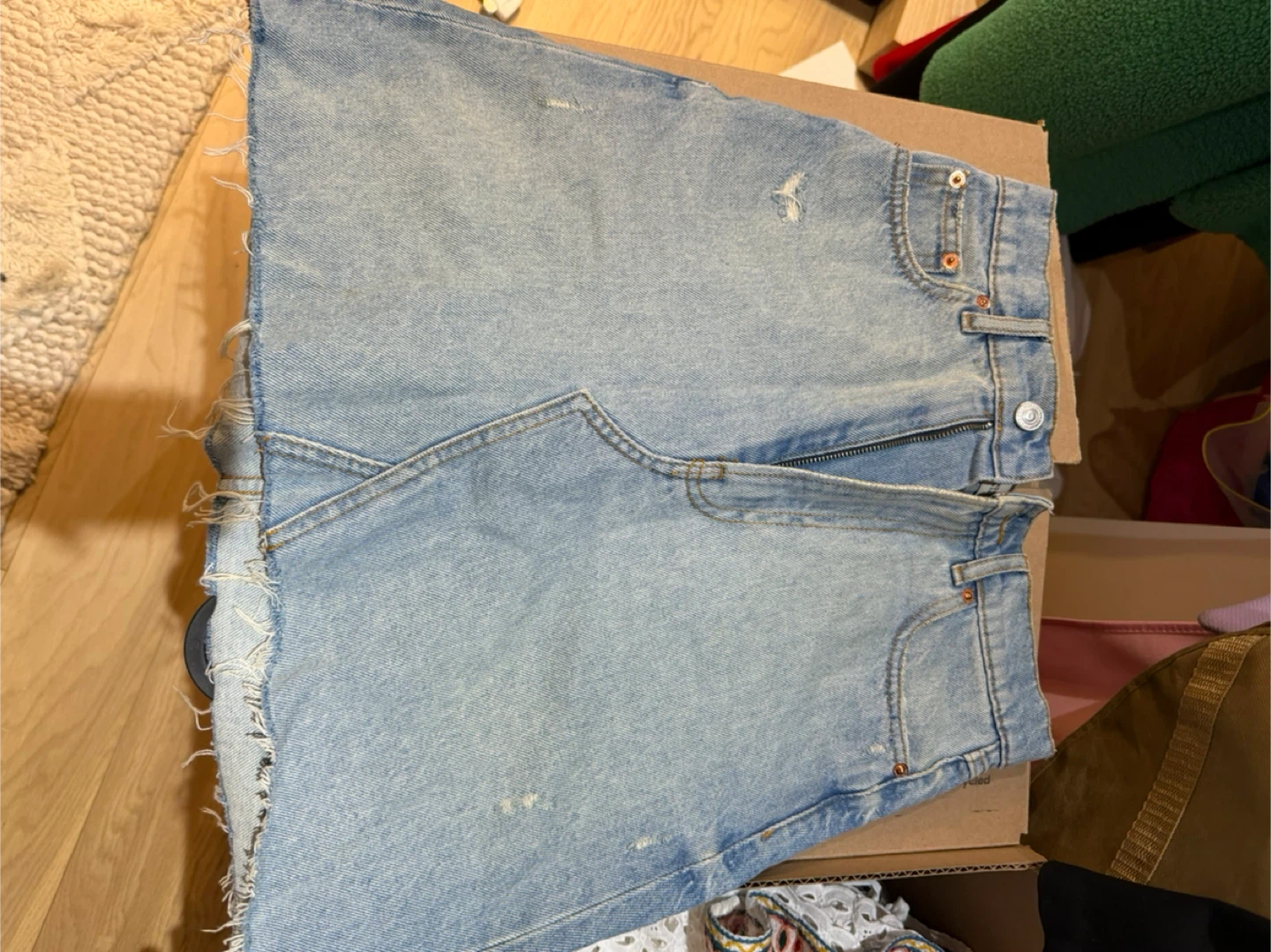Zara Woman Premium Denim Mini Skirt Size 24