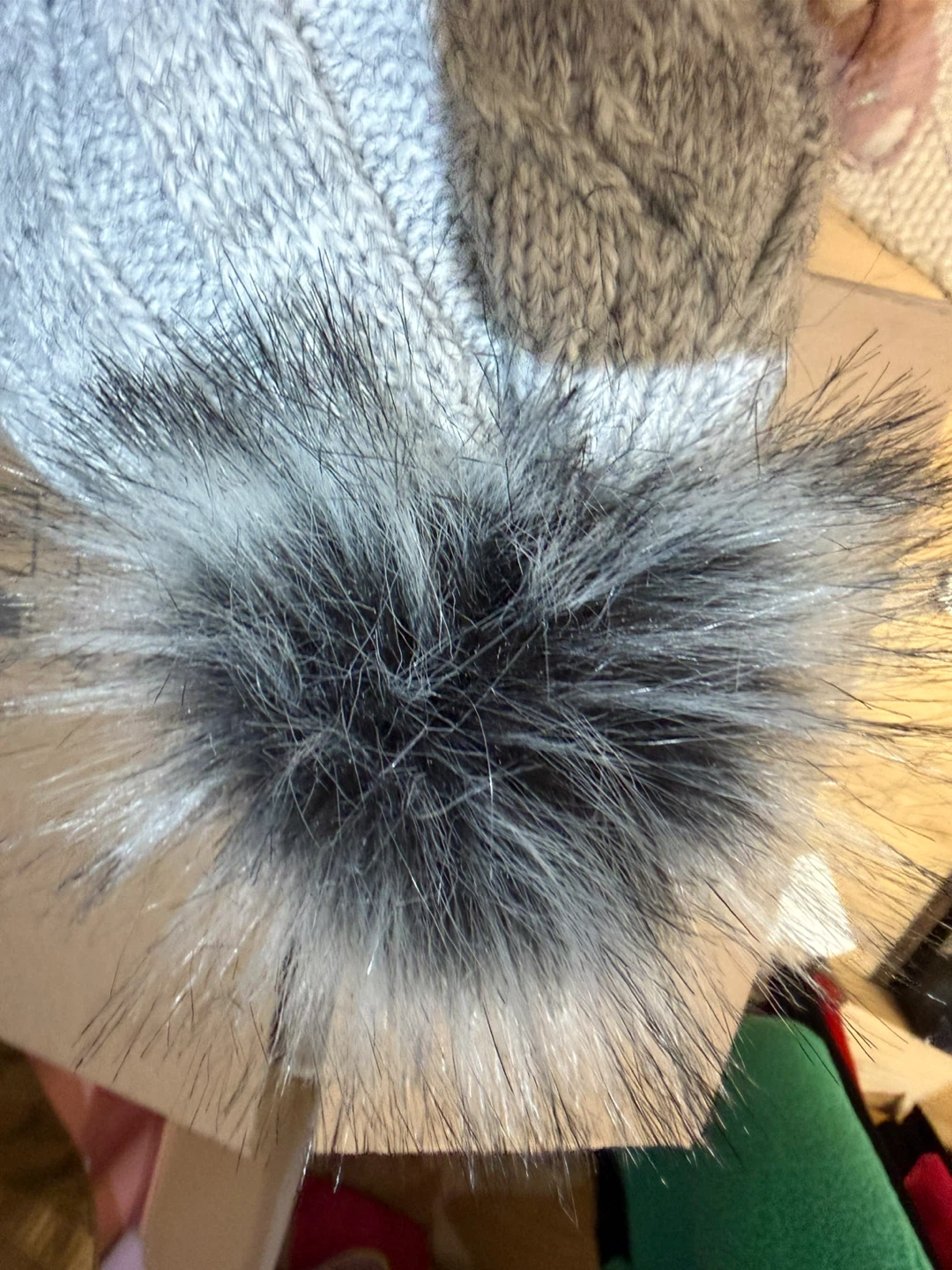 Grey Knit Pom Pom Beanie and Scarf Set - photo 3