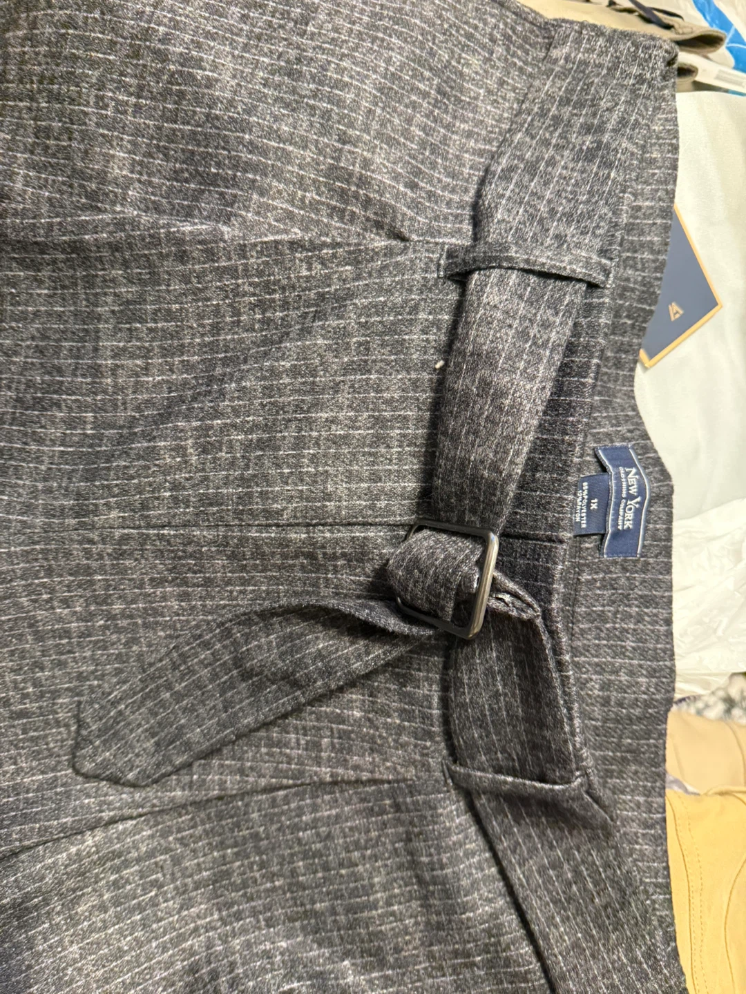 New York & Company Pinstripe Belted Trousers