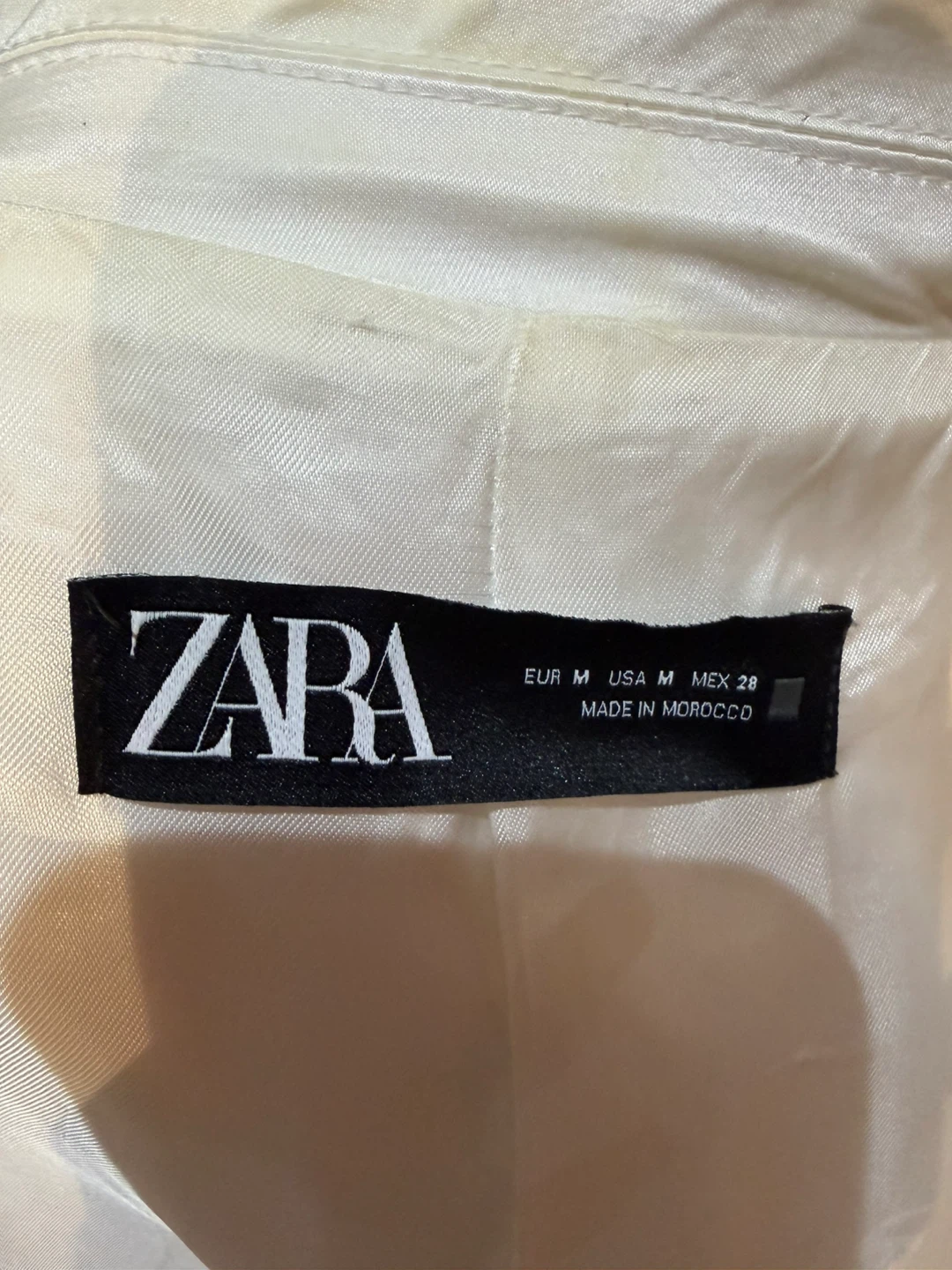 ZARA Cream Satin Blazer Jacket - Medium - photo 4