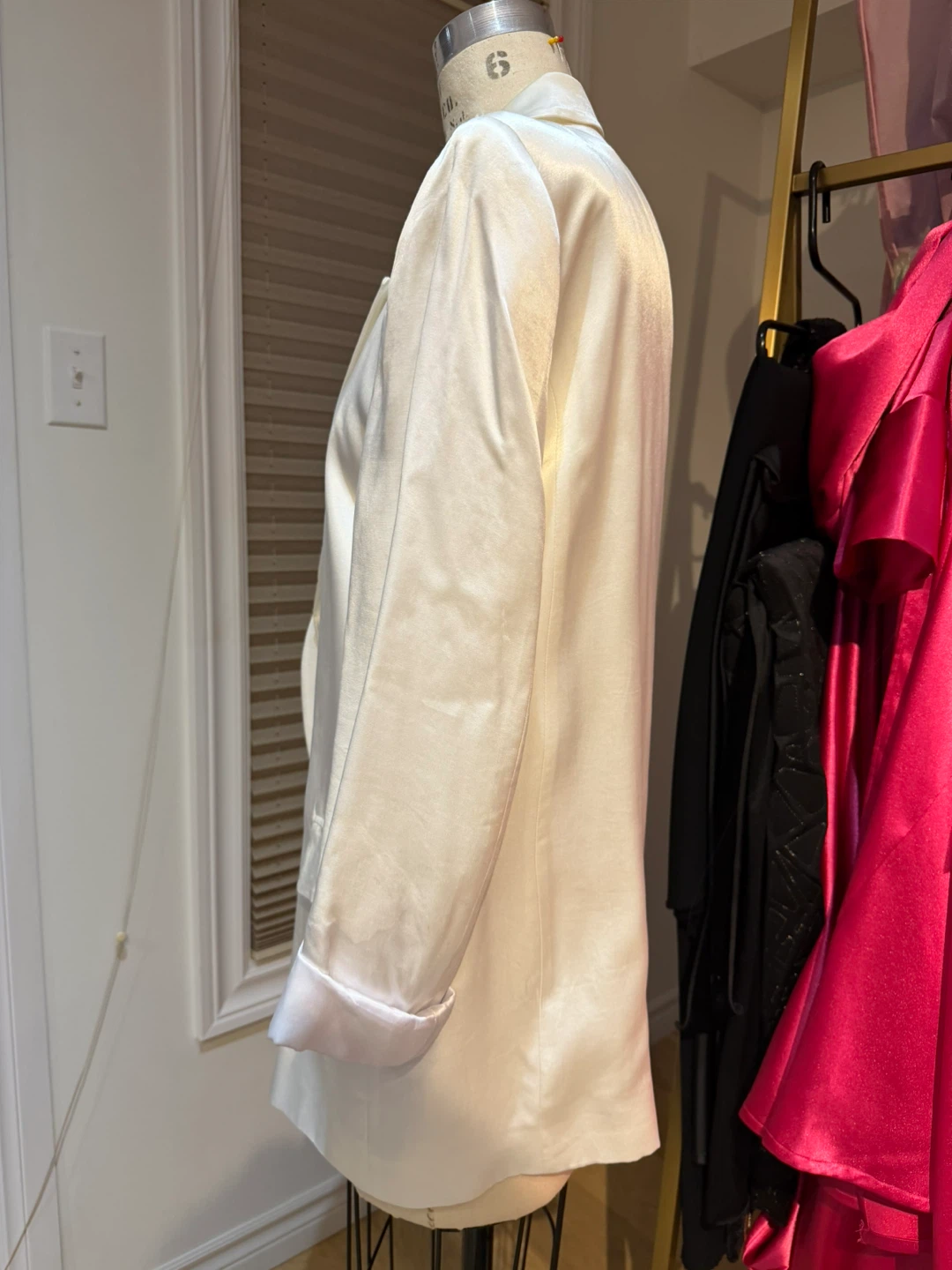 ZARA Cream Satin Blazer Jacket - Medium - photo 3