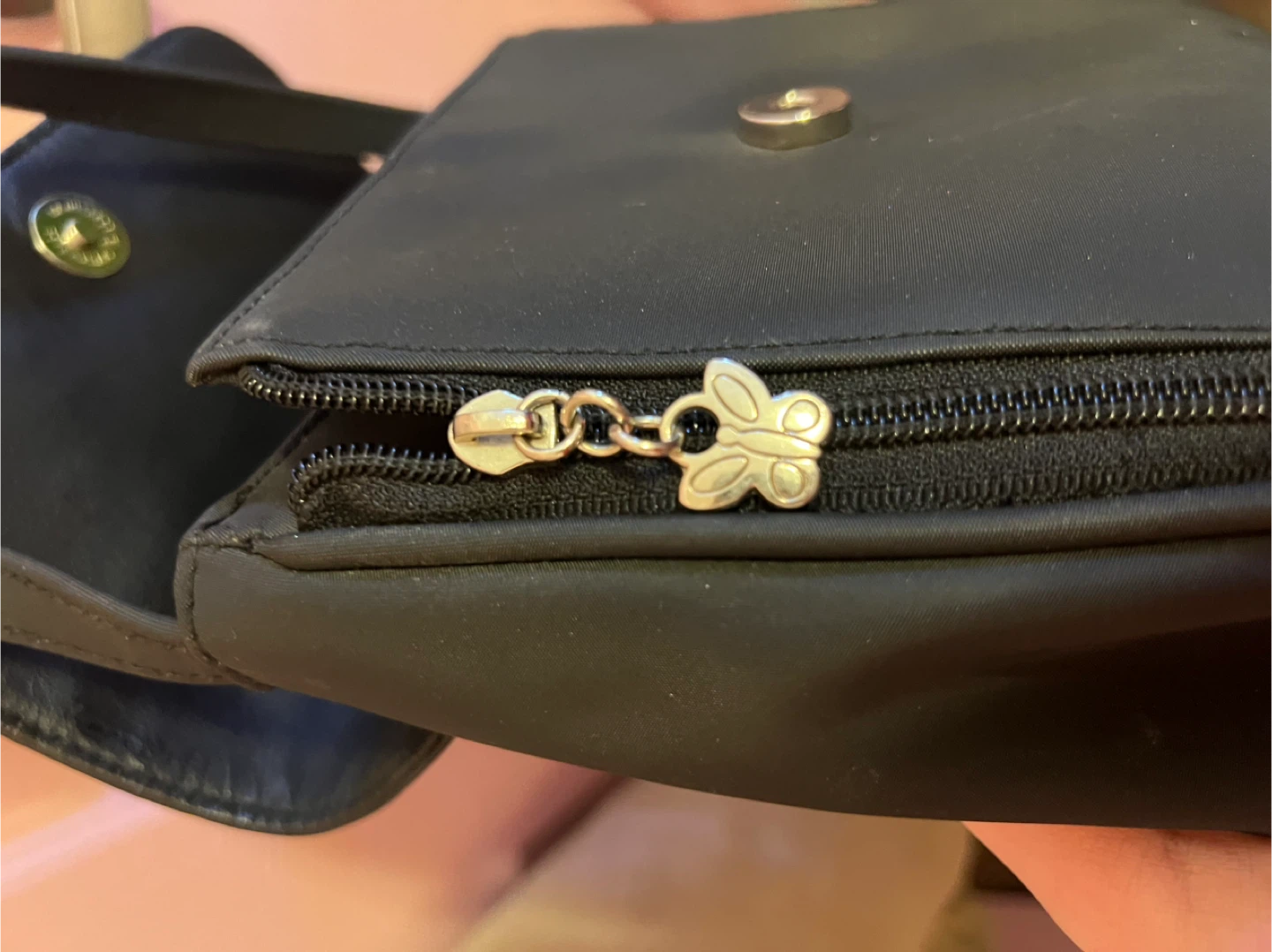 Black Crossbody Bag with Butterfly Accent - photo 3