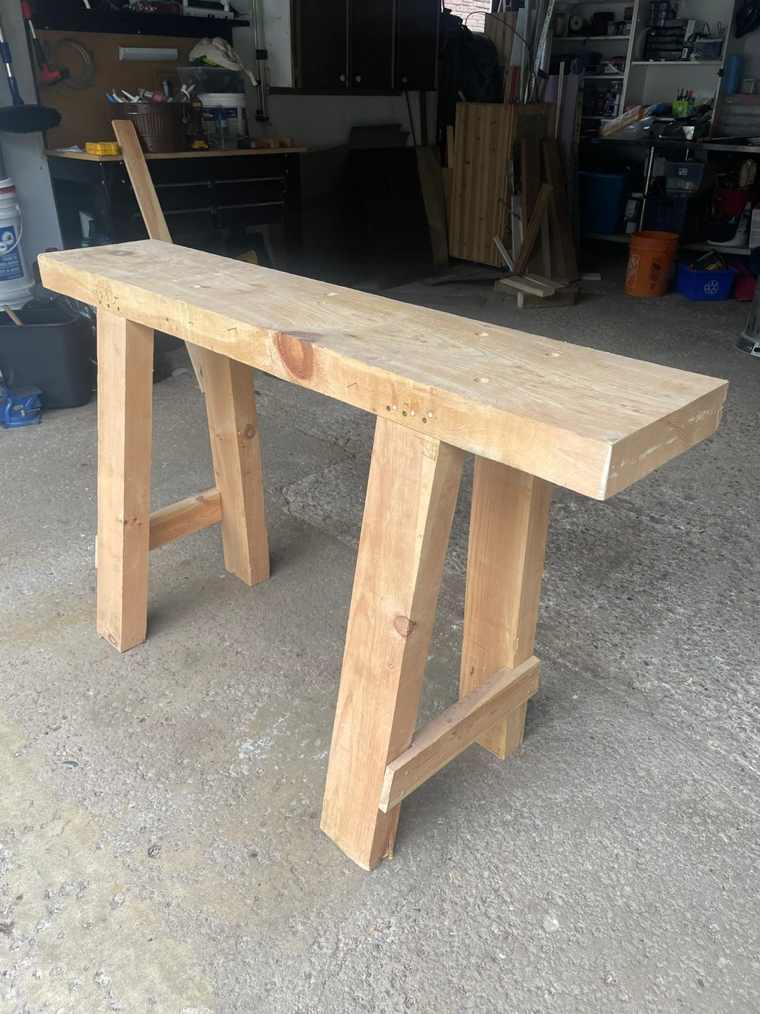 Wooden Sawhorse Style Bench - photo 2