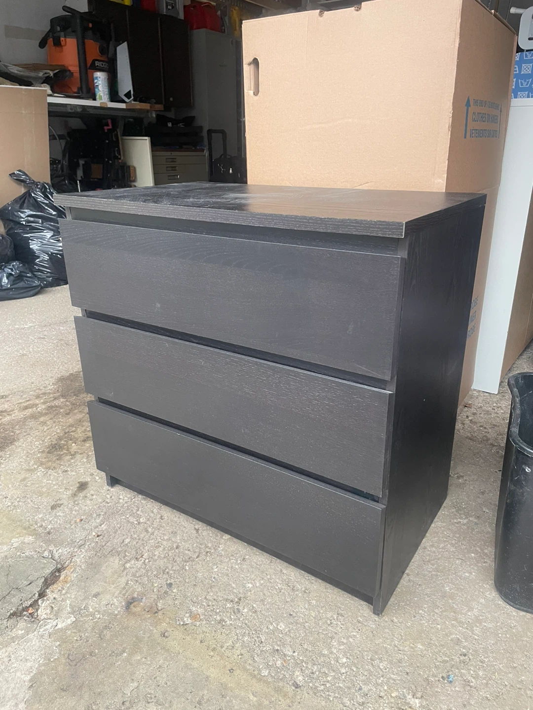 Black 3-Drawer Dresser