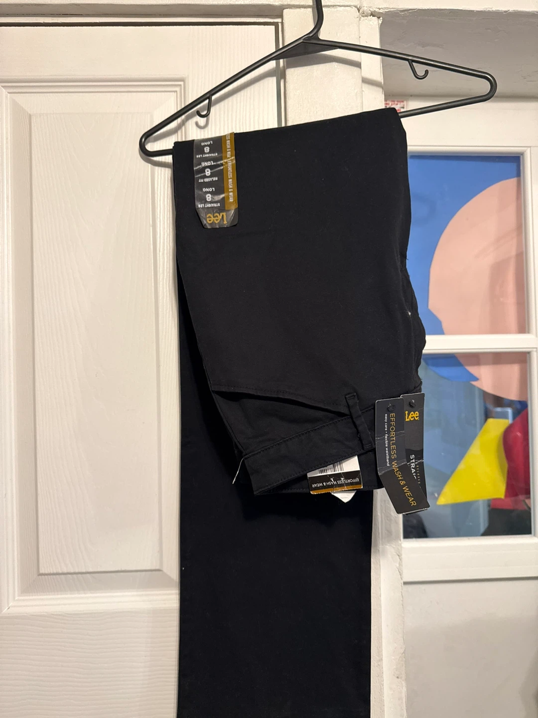 Lee Women's Straight Leg Black Pants Size 8 Long
