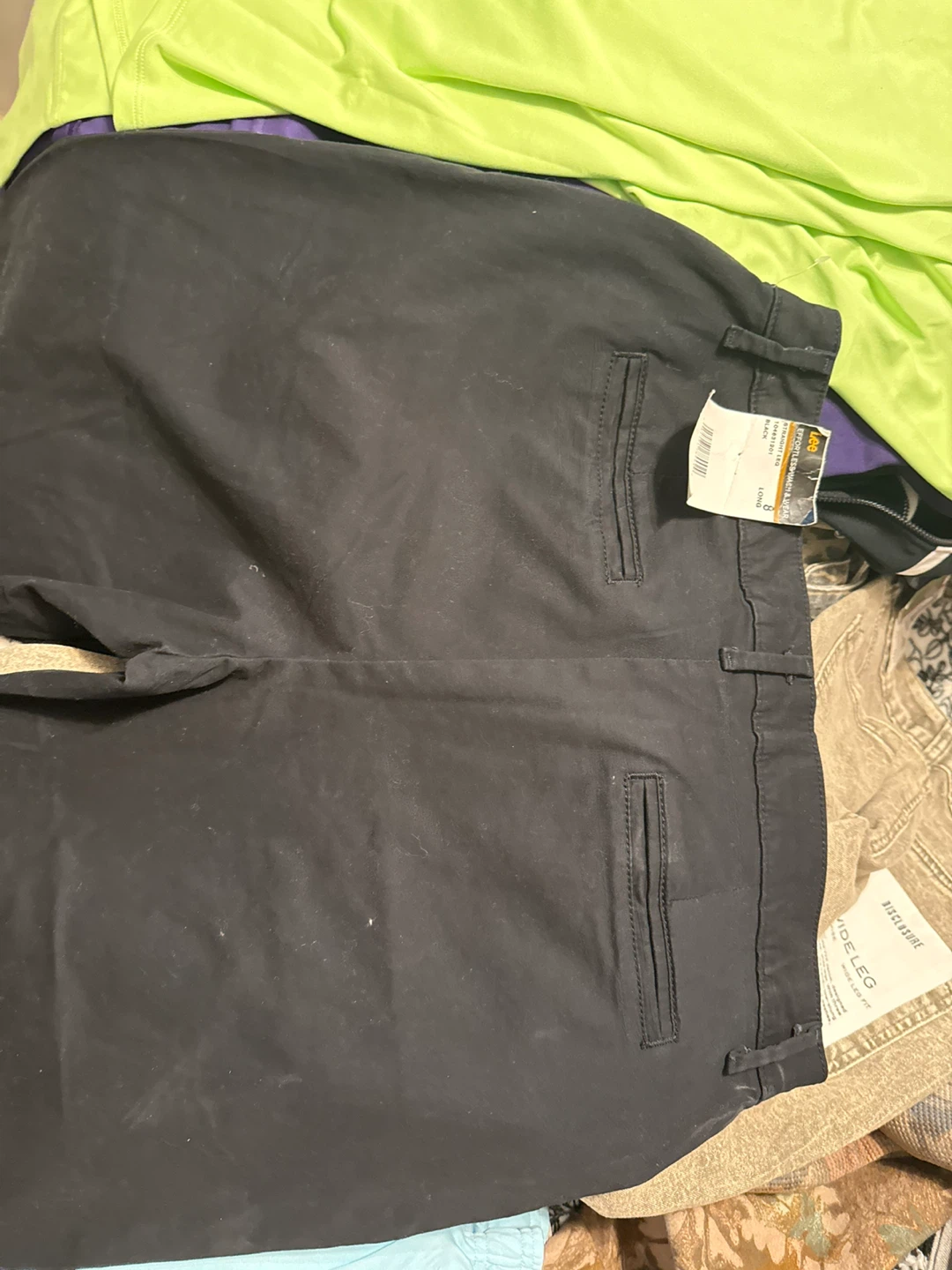Lee Women's Straight Leg Black Pants Size 8 Long - photo 2