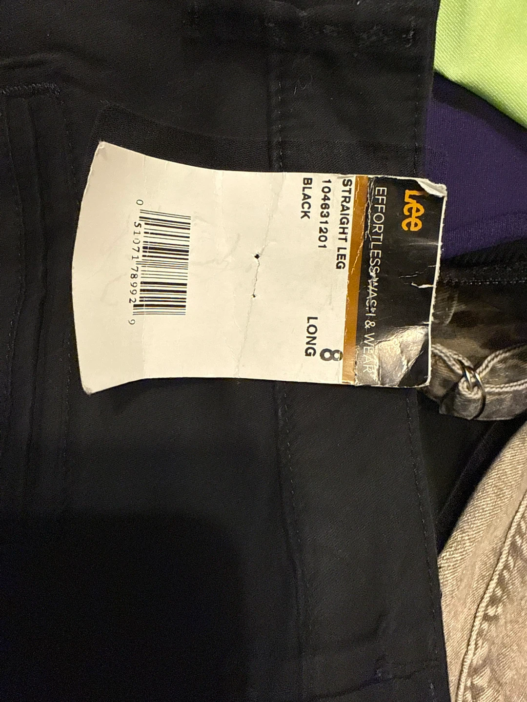 Lee Women's Straight Leg Black Pants Size 8 Long - photo 3