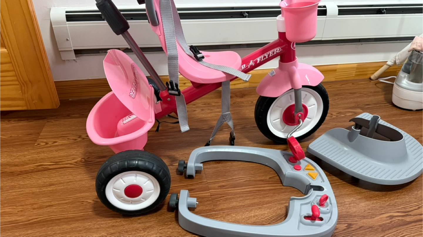 Radio Flyer Pink Tricycle with Canopy and Parent Handle - photo 2