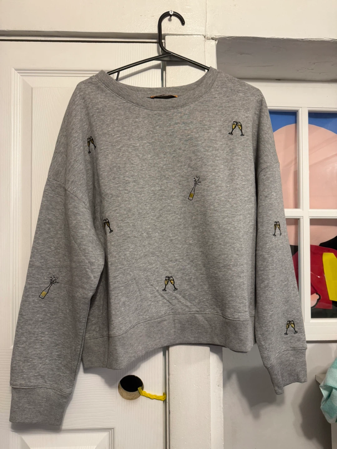 Bellini Grey Sweatshirt with Champagne Print - XL/TG