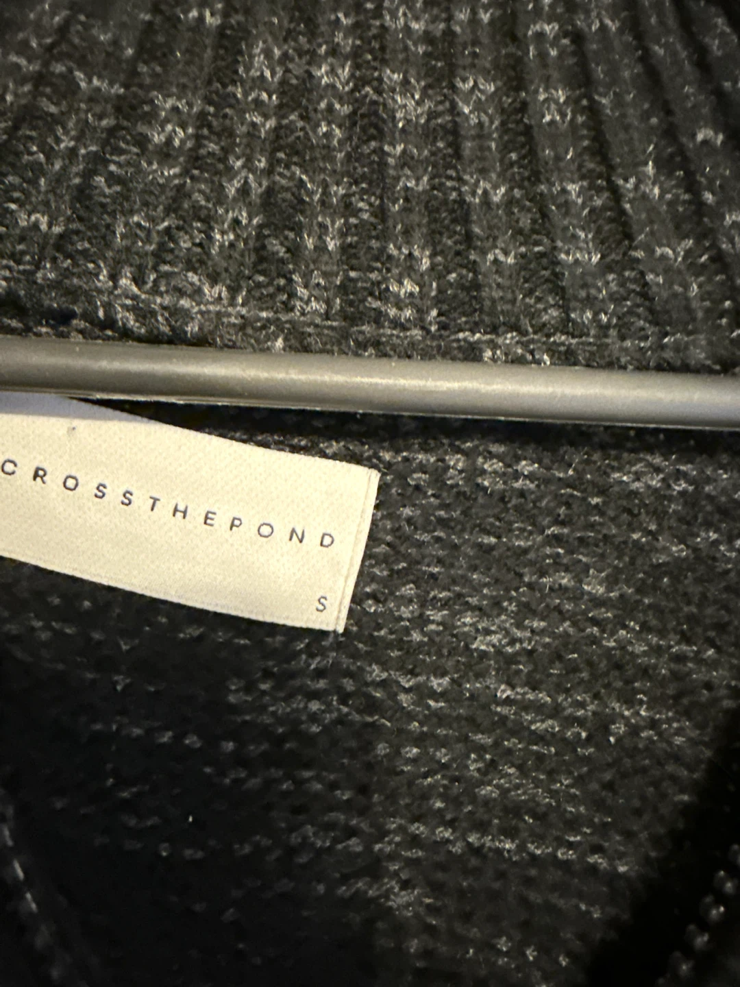 Crossthepond Mock Neck Zip Sweater - Charcoal - Size S - photo 4