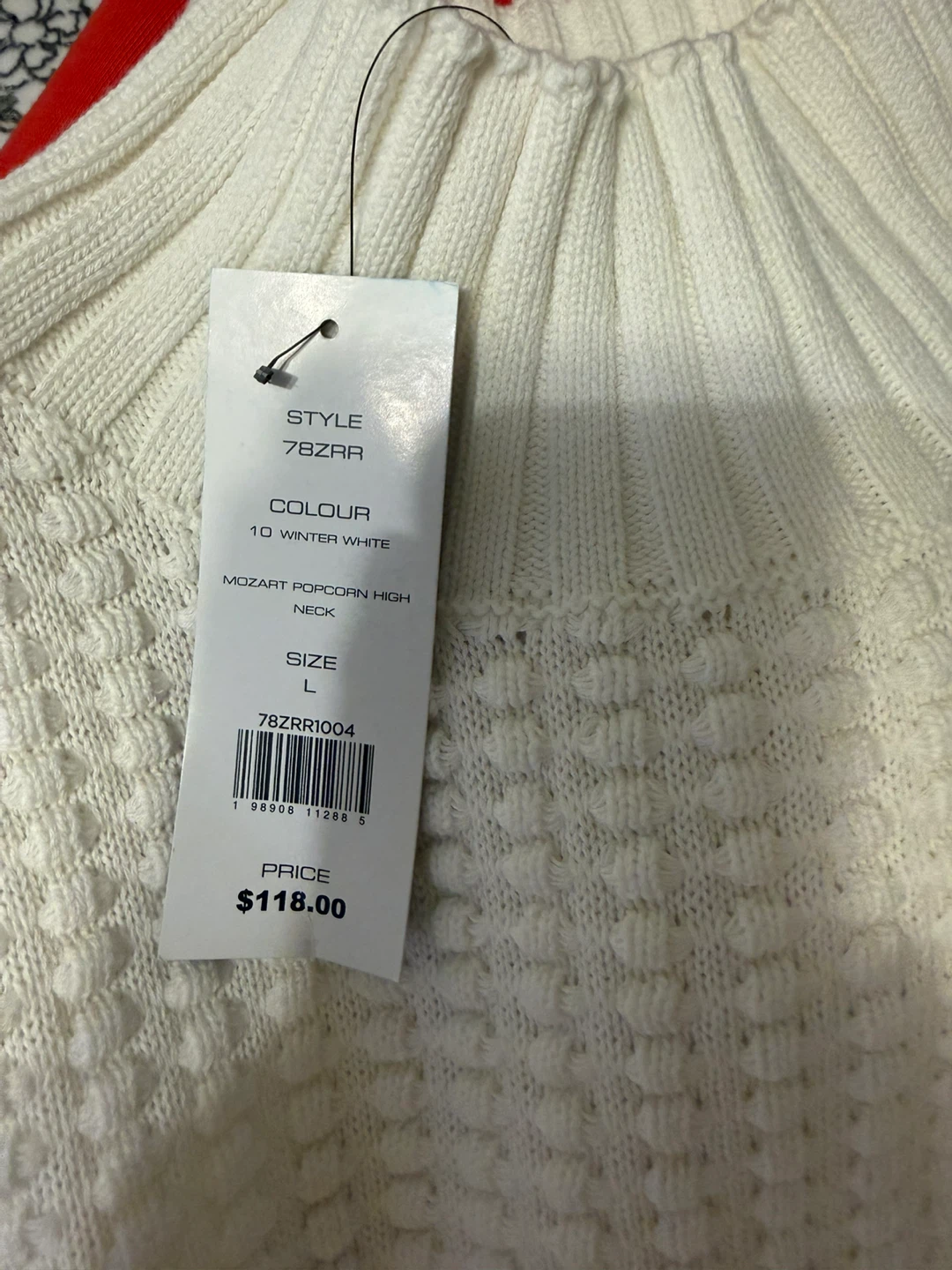 French Connection Women's White Neck Sweater Size L - photo 3