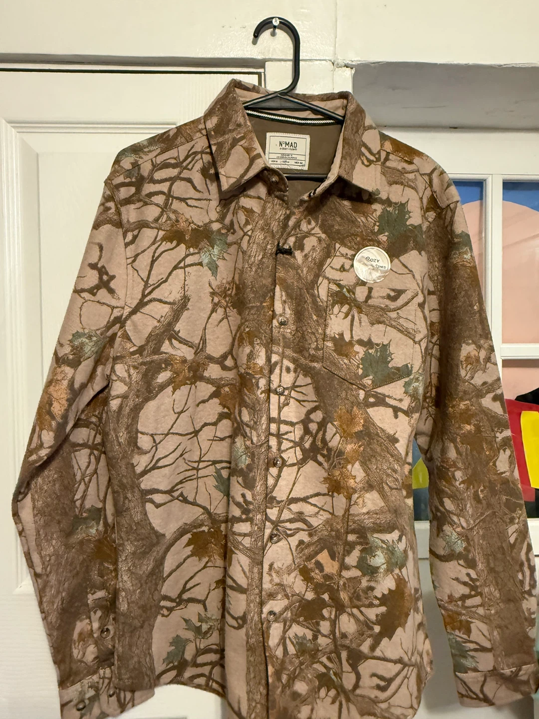 Nomad Camo Thermal Lined Long Sleeve Button-Up Shirt - Size M
