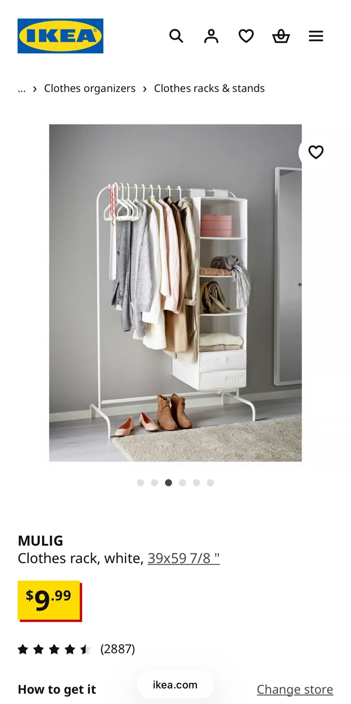 IKEA MULIG White Clothes Rack
