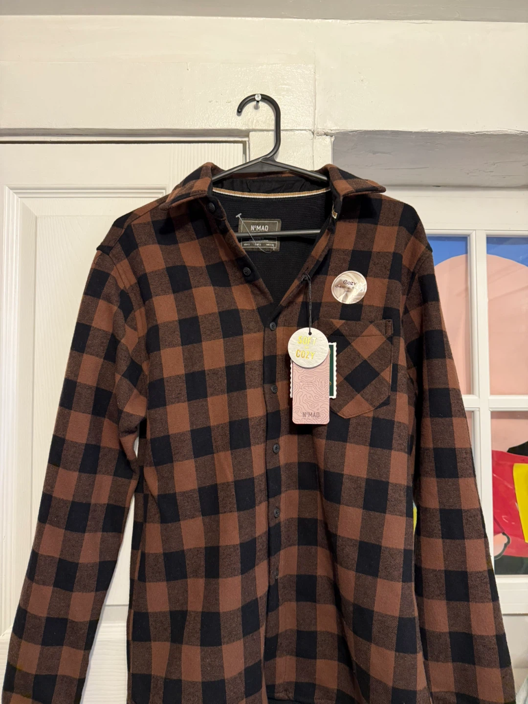 N'MAD Brown Plaid Flannel Shirt - Size S