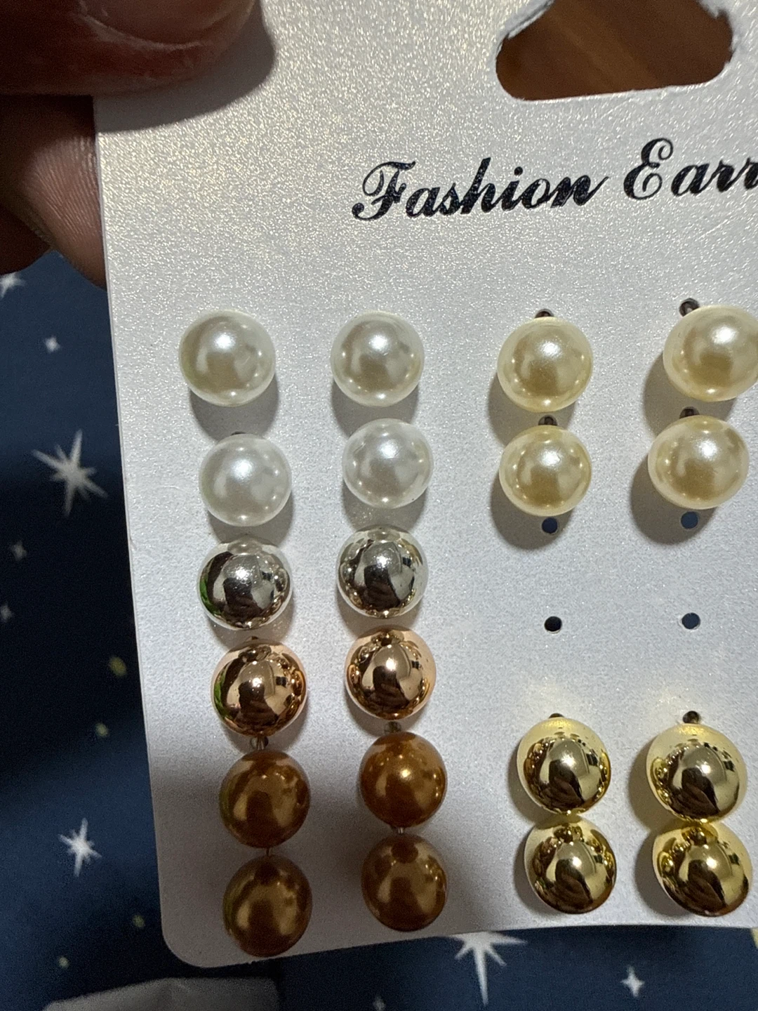 Fashion Earrings Set - Pearl, Silver, Gold Tones