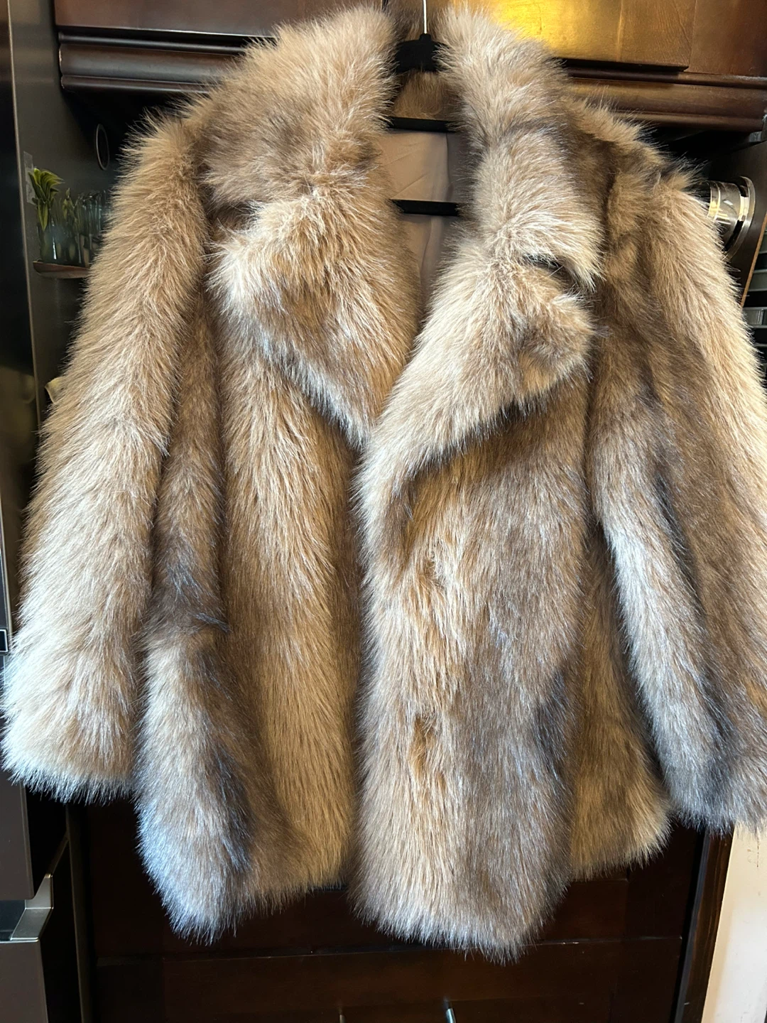 Faux Fur Coat - Light Brown