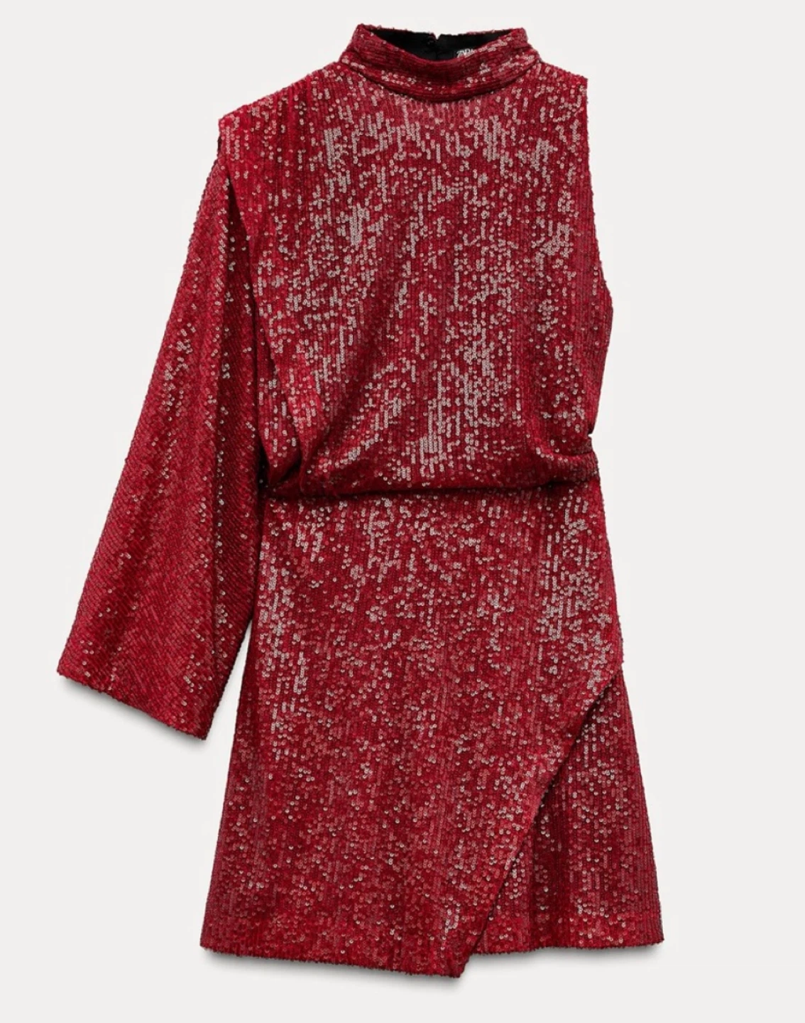 BNWT Zara Red Sequin Asymmetrical Mini Dress - photo 2